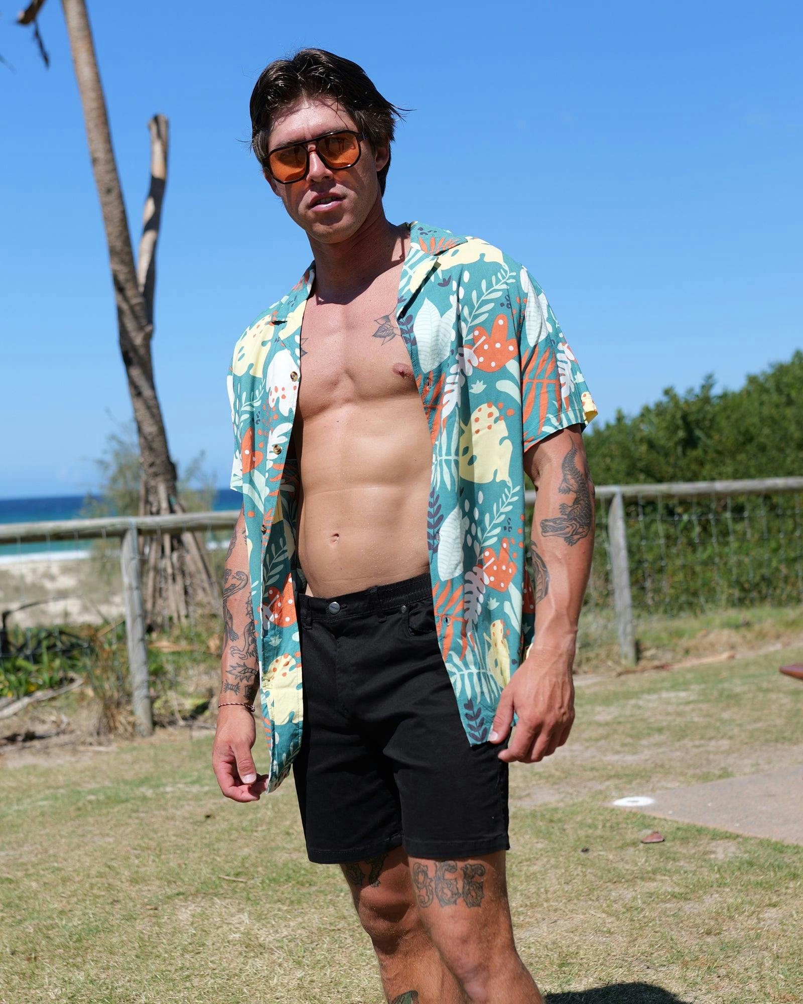 Abstract Leaf Rayon Shirt - Image 5