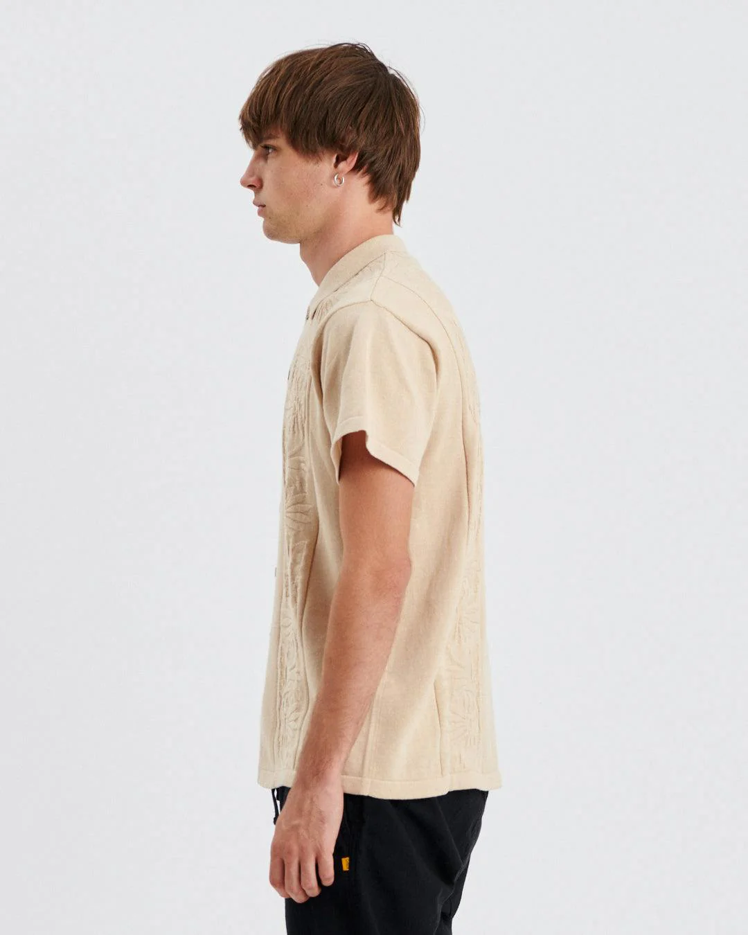 Access Knit Shirt - Oatmeal - Image 3