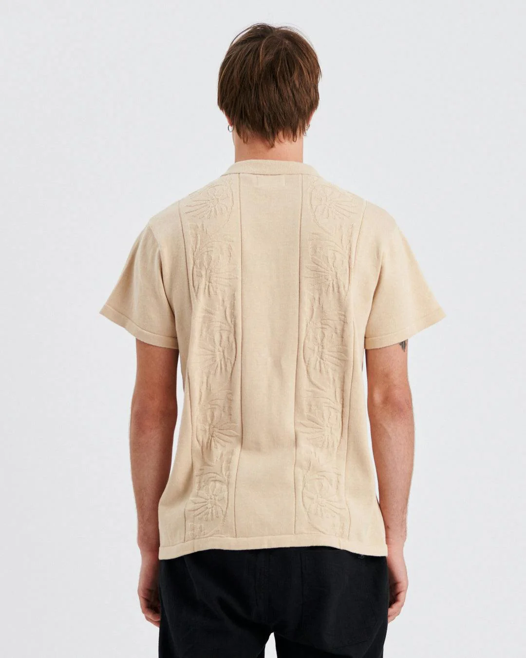 Access Knit Shirt - Oatmeal - Image 4