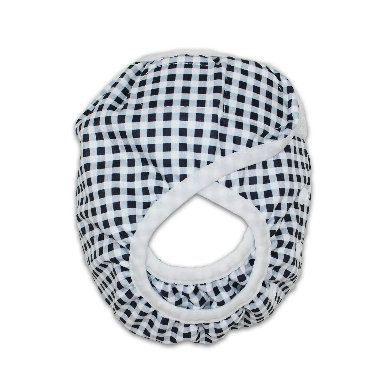 Adjustable Reusable Swim Nappy and Wet Bag - Black Gingham - Image 6