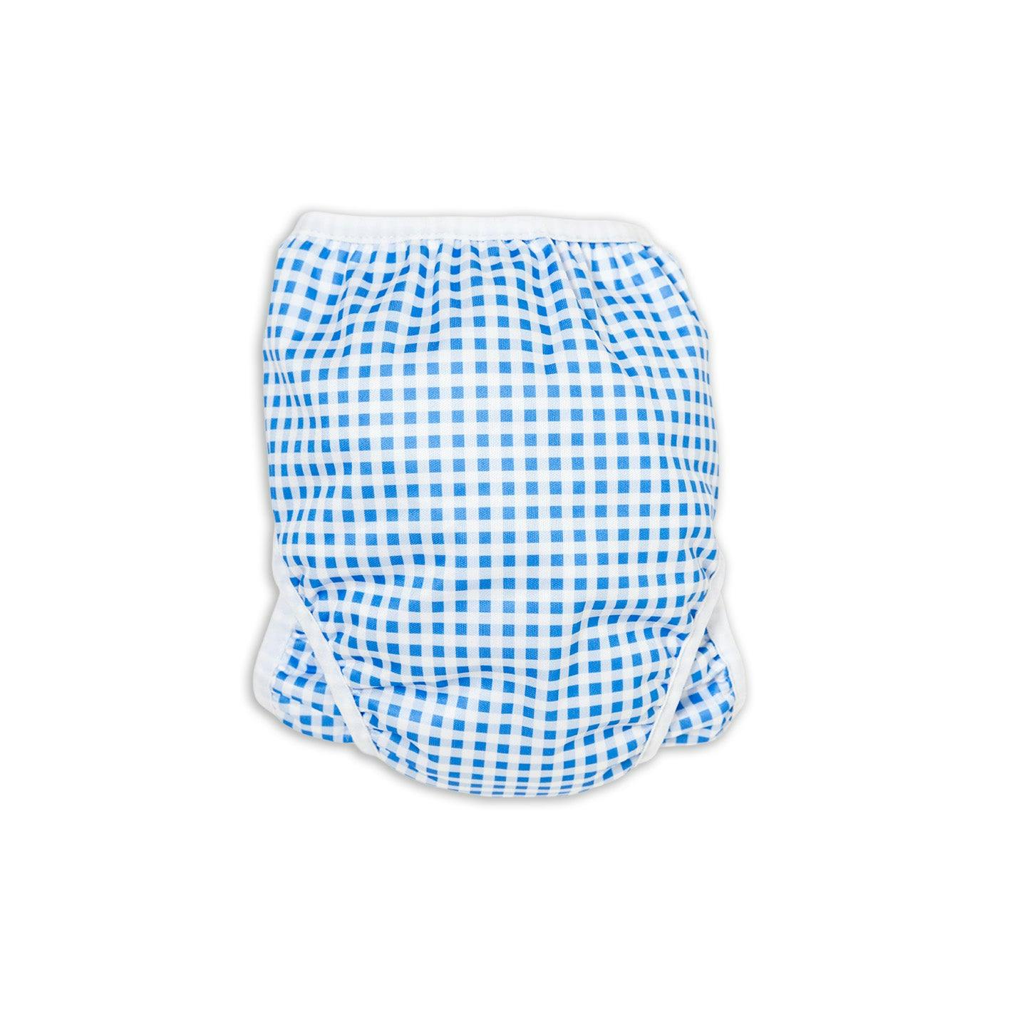Adjustable Reusable Swim Nappy and Wet Bag - Blue Gingham Check - Image 10
