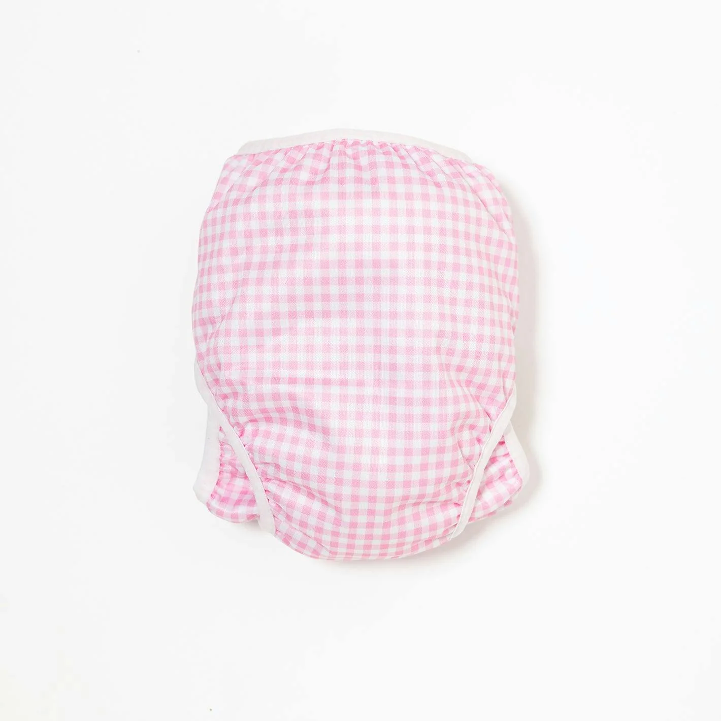 Adjustable Reusable Swim Nappy and Wet Bag - Pink Gingham Check - Image 7