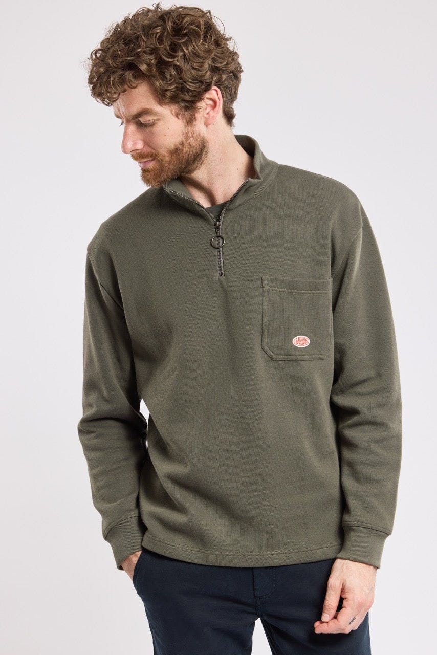 Armor Lux Heritage Cotton 1/2 Zip in Chimera - Image 3