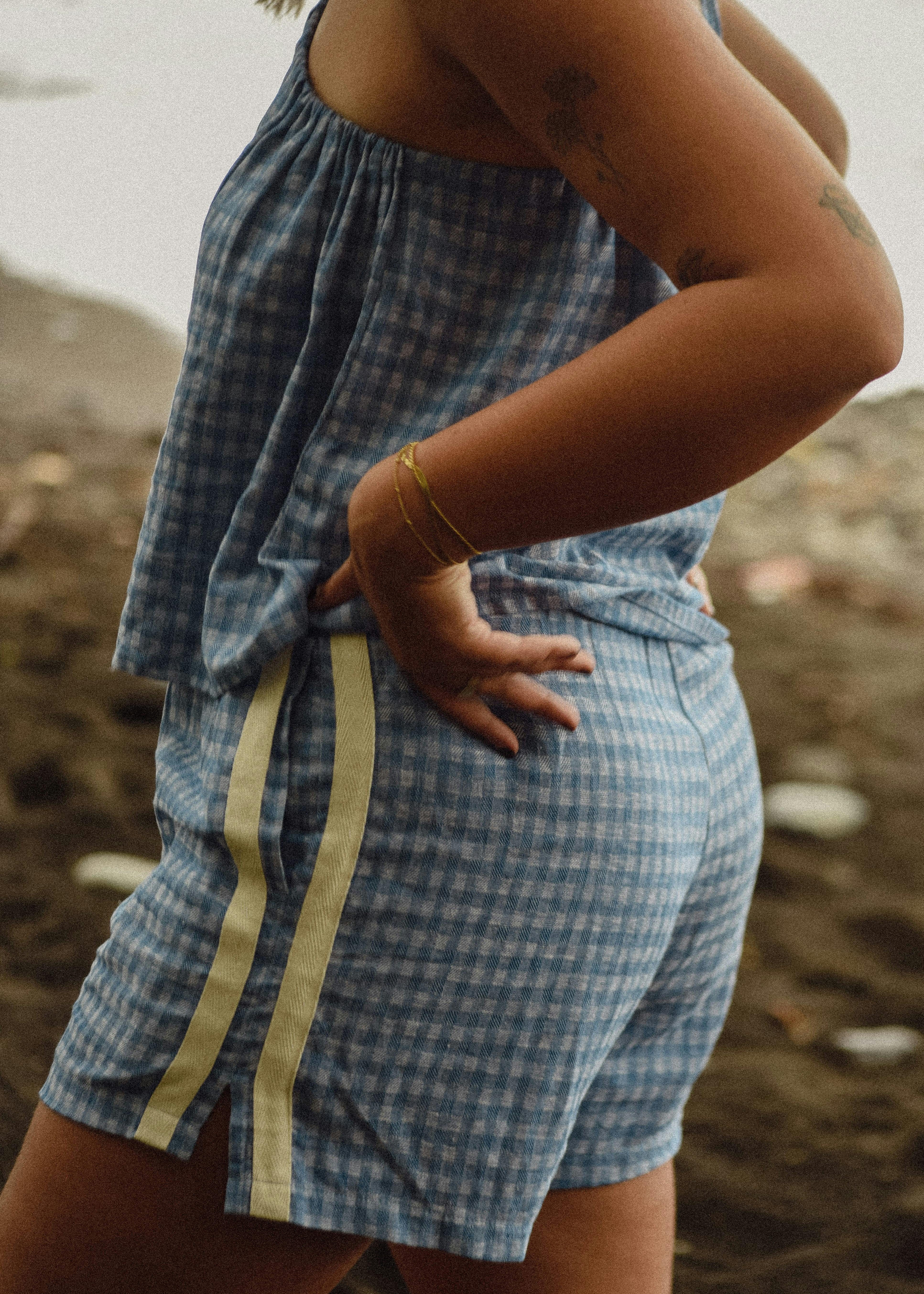 Atmosea Short in Blue Gingham - Image 3