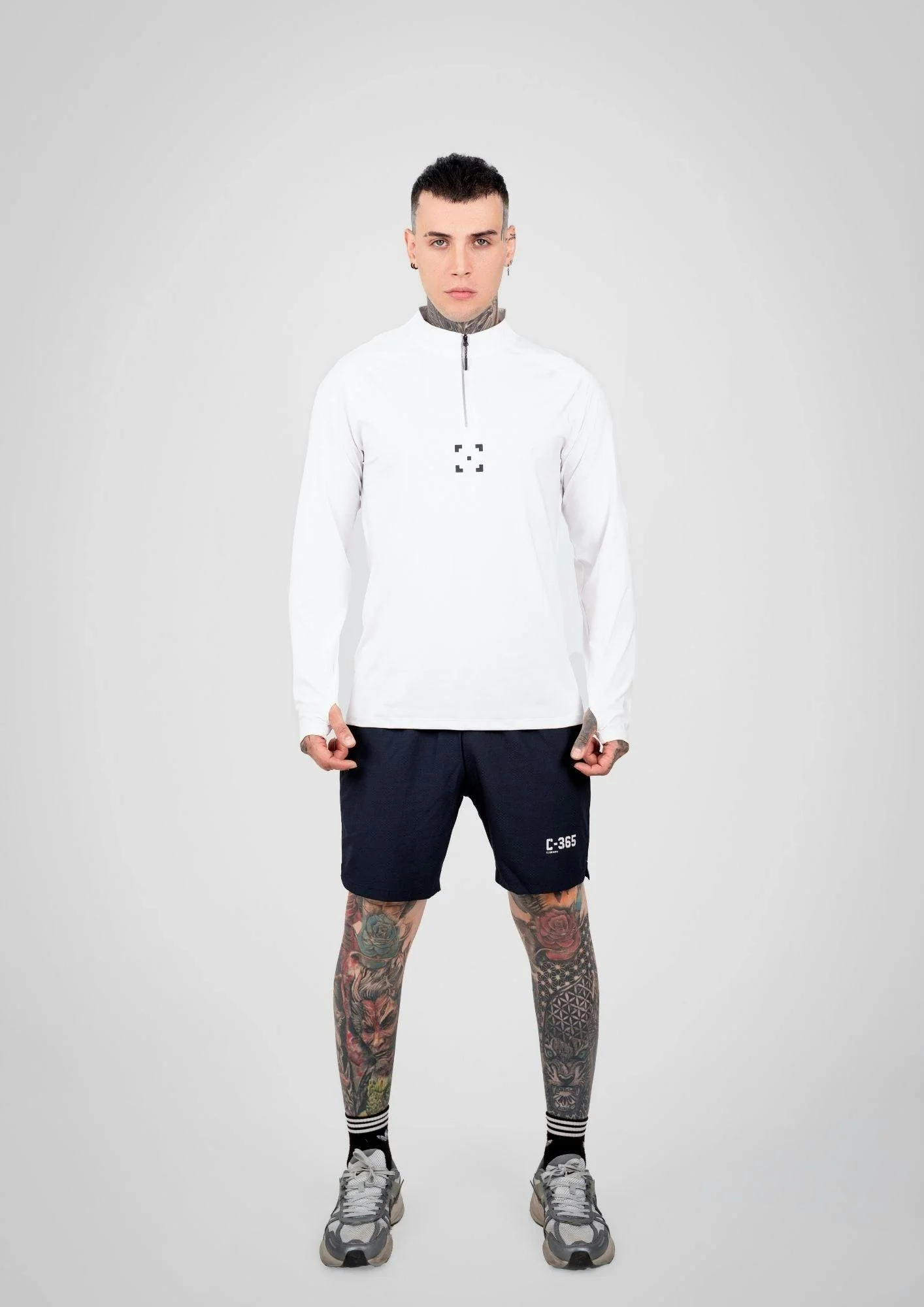 C-365 Elevate Zip Long Sleeve (Model 823303) - White - Image 4