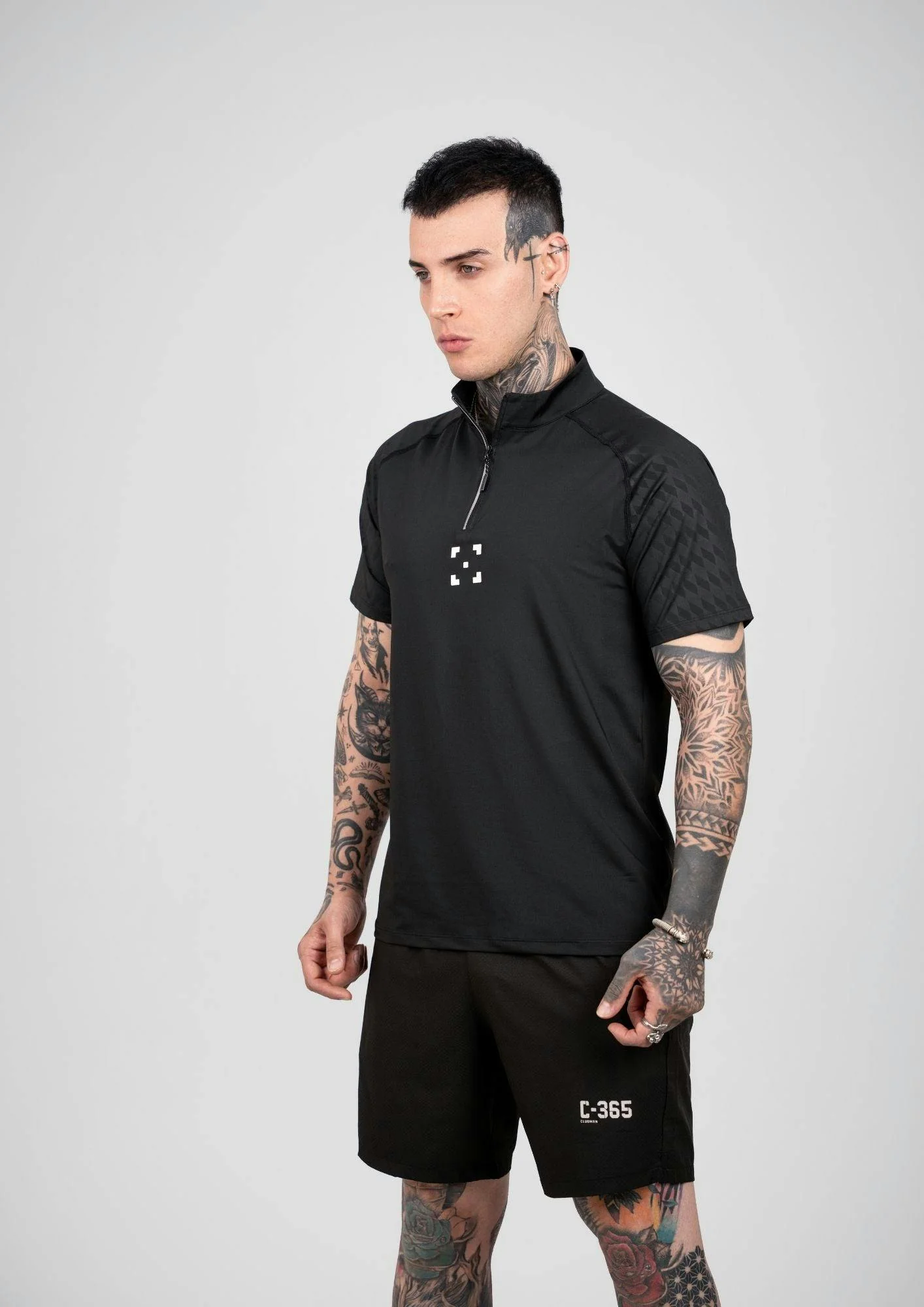 C-365 Motion Zip Tee (Model 823302) - Black - Image 8