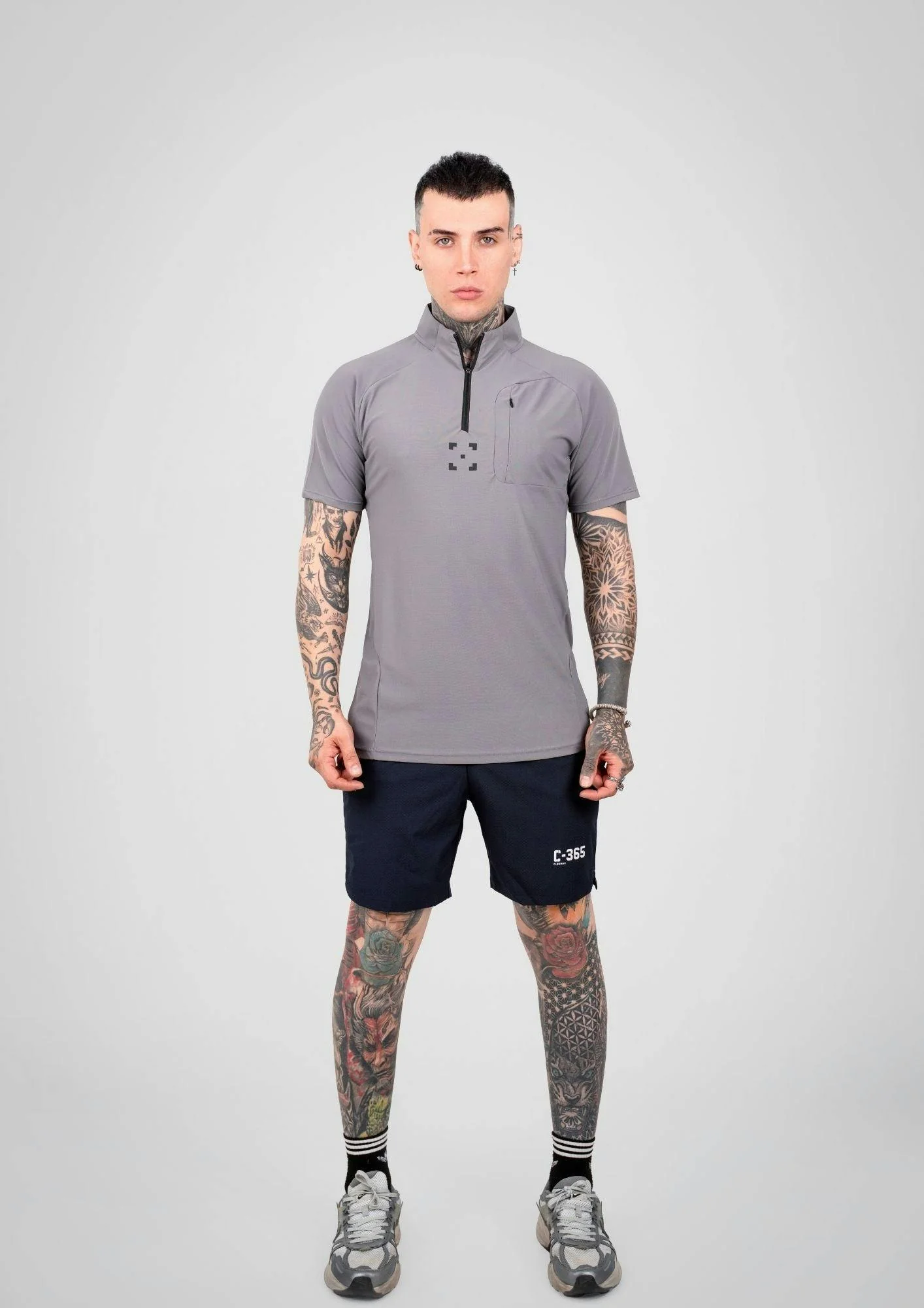 C-365 Strike Zip Tee (Model 825321) - Grey - Image 3