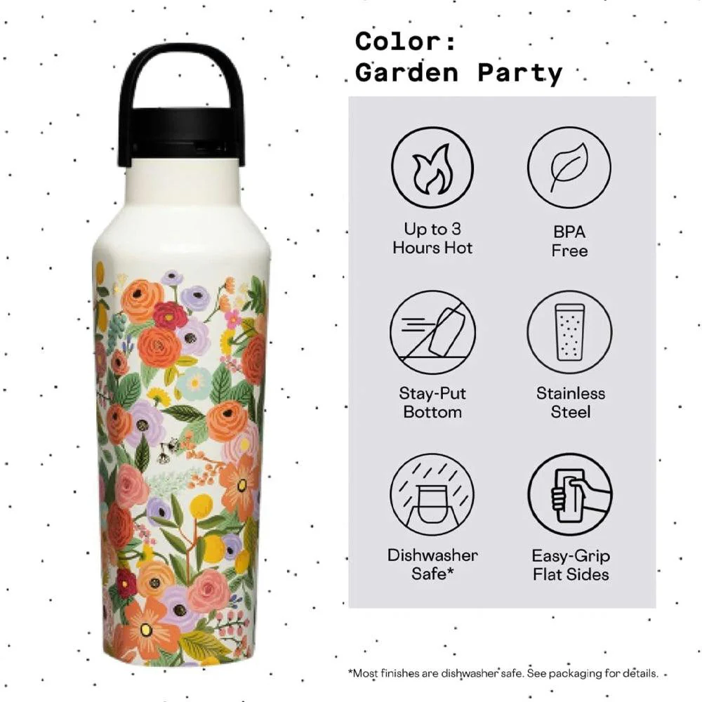 Corkcicle Sport Canteen - 600ml Rifle Paper - Garden Party Cream - Image 2