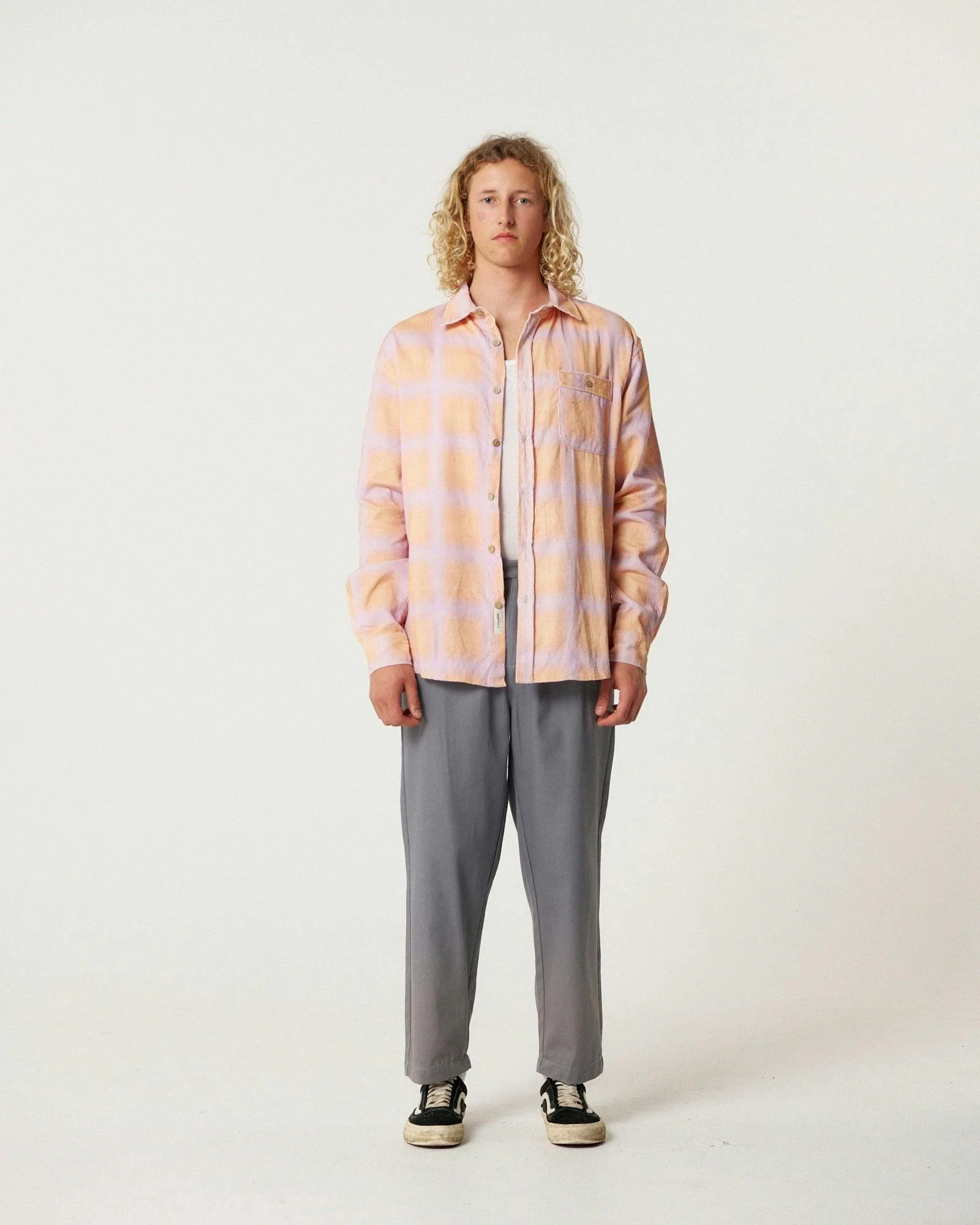 Fusion Cord Long Sleeve Shirt - Coral - Image 5