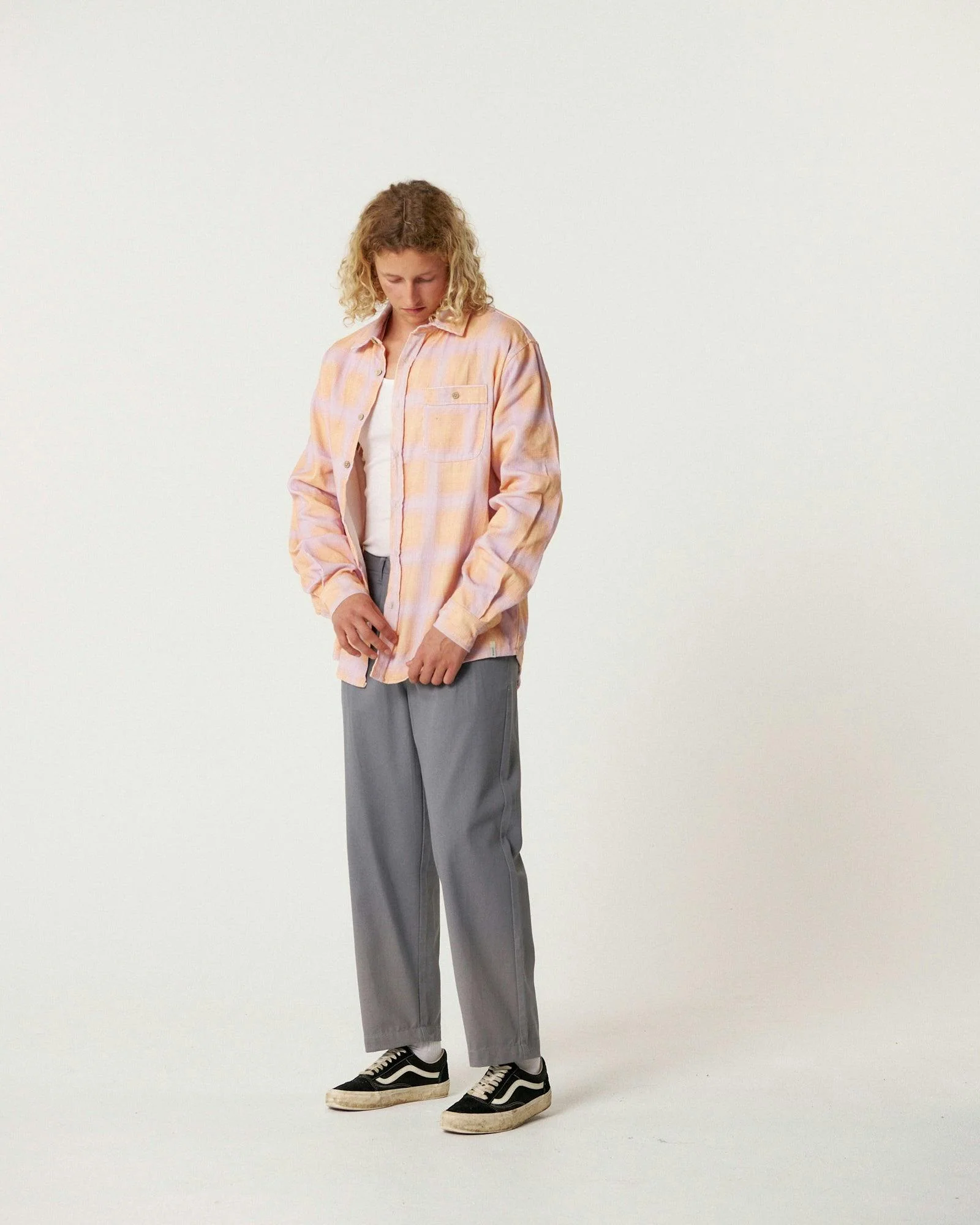 Fusion Cord Long Sleeve Shirt - Coral - Image 7