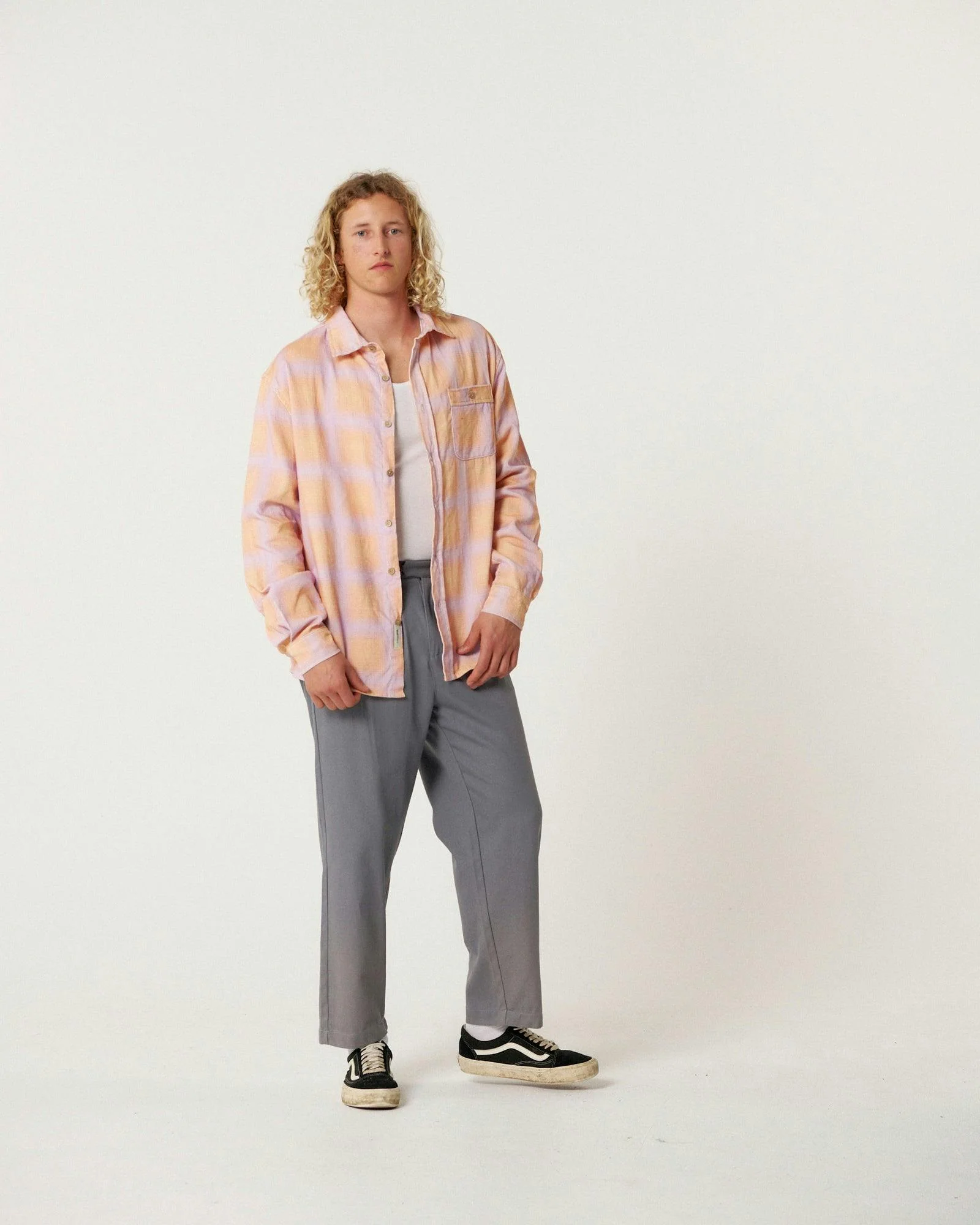 Fusion Cord Long Sleeve Shirt - Coral - Image 8