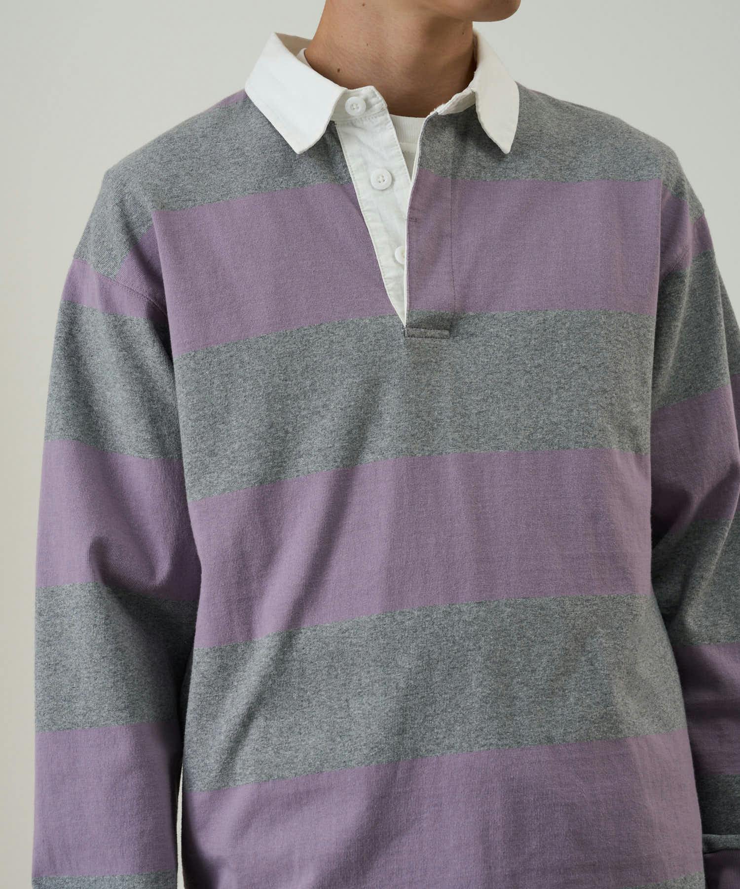 Gramicci Langdon Rugby Shirt in Heather / Purple - Image 2