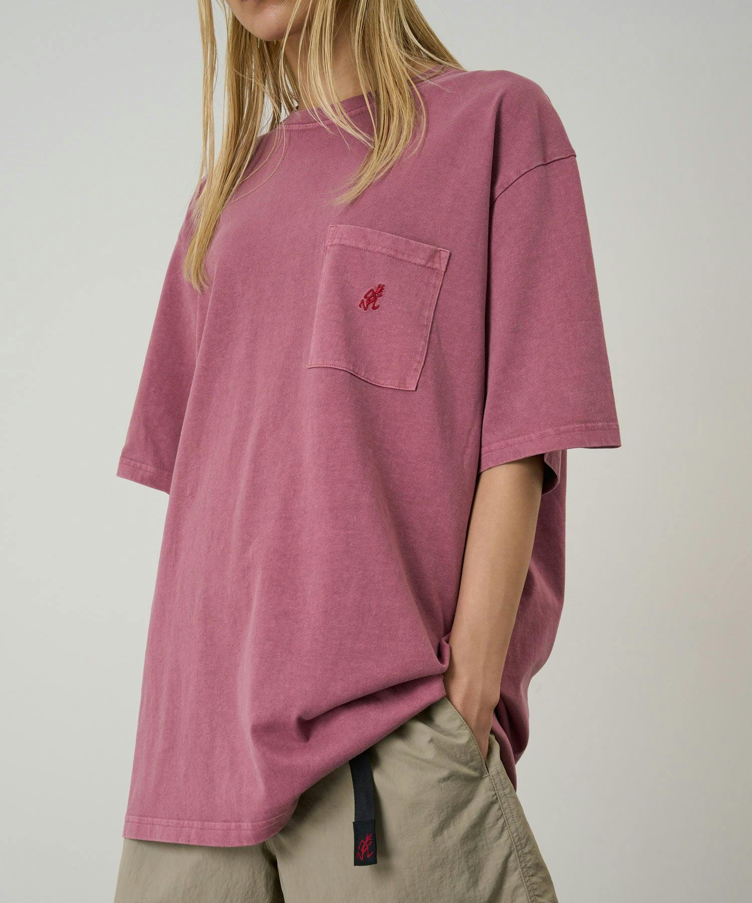Gramicci One Point Pocket Tee in Red Pigment - Image 4