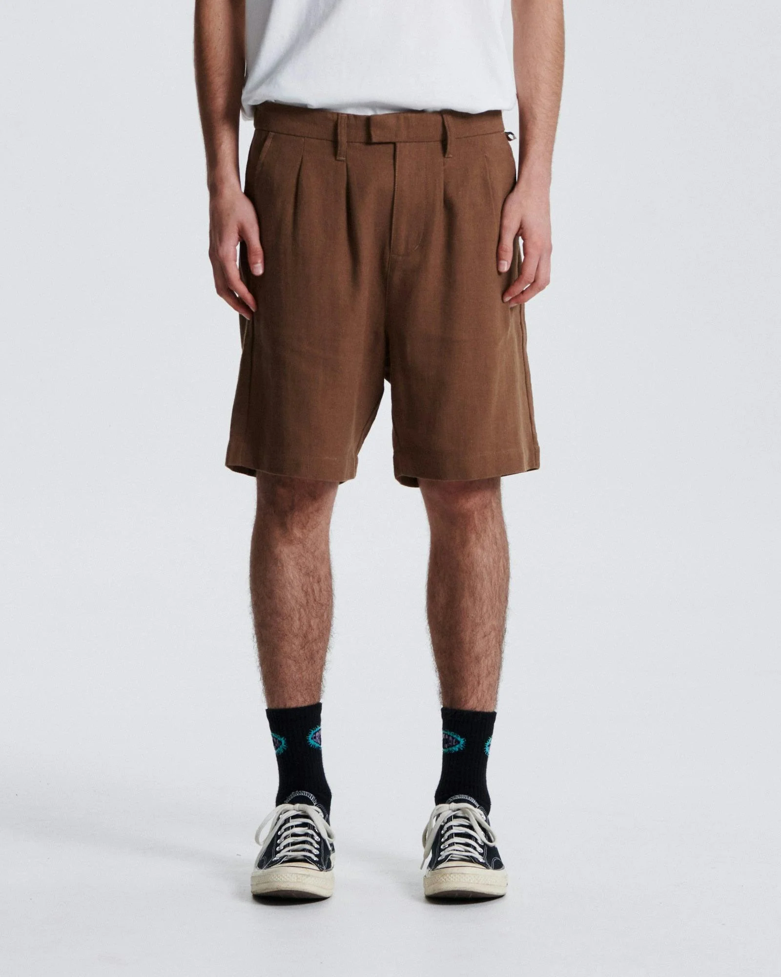 Harro Linen Pleat Short - Tobacco