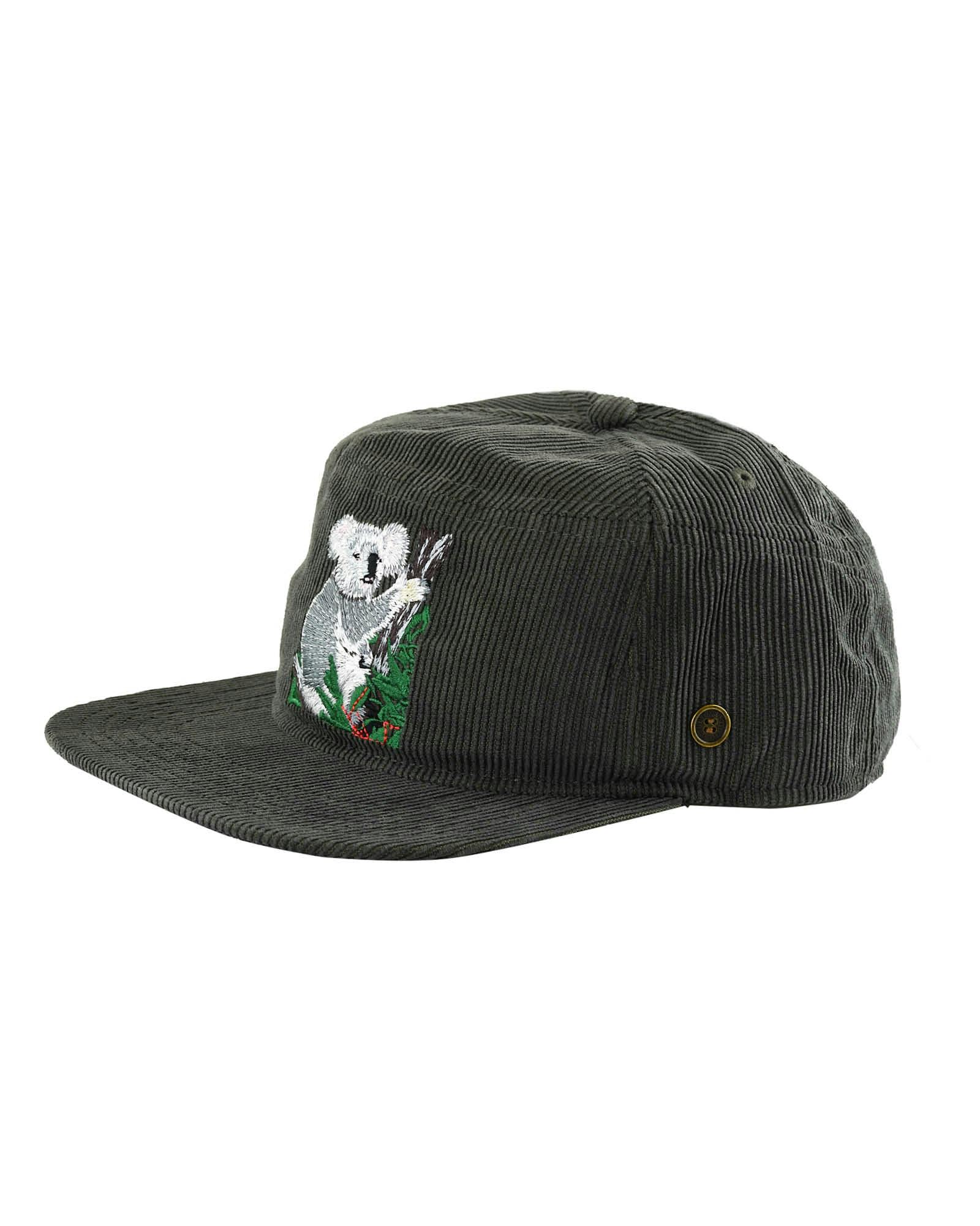 Koala – Kids Corduroy Stash Cap in Slate - Image 2
