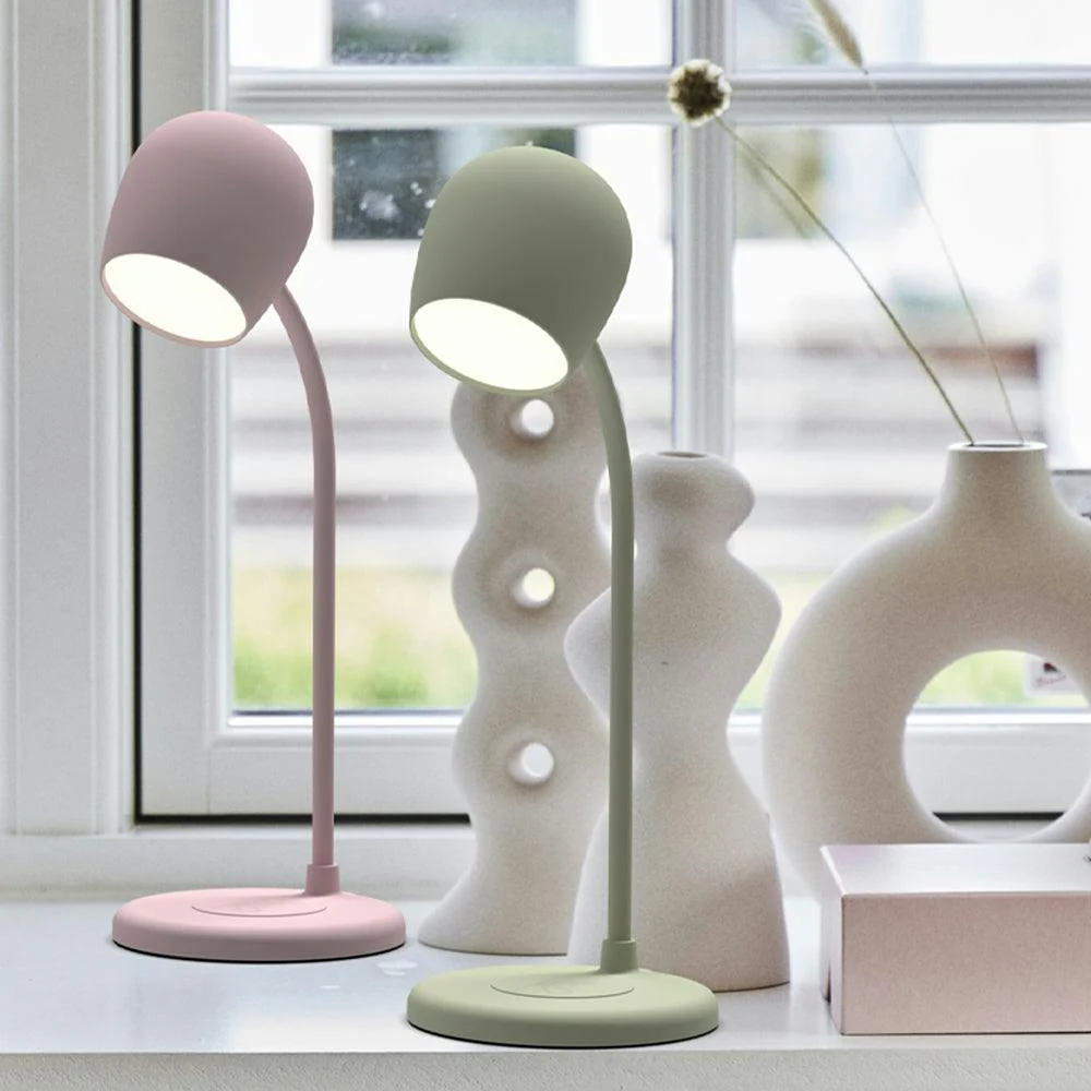 Kreafunk Ellie Lamp W/ Qi Charger And Bluetooth Speaker - Dusty Rose - Image 2