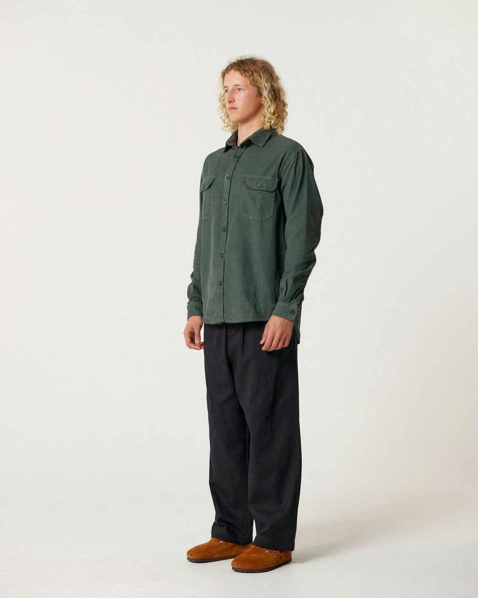 Lazy Boy Cord Shirt - Dusty Green - Image 2