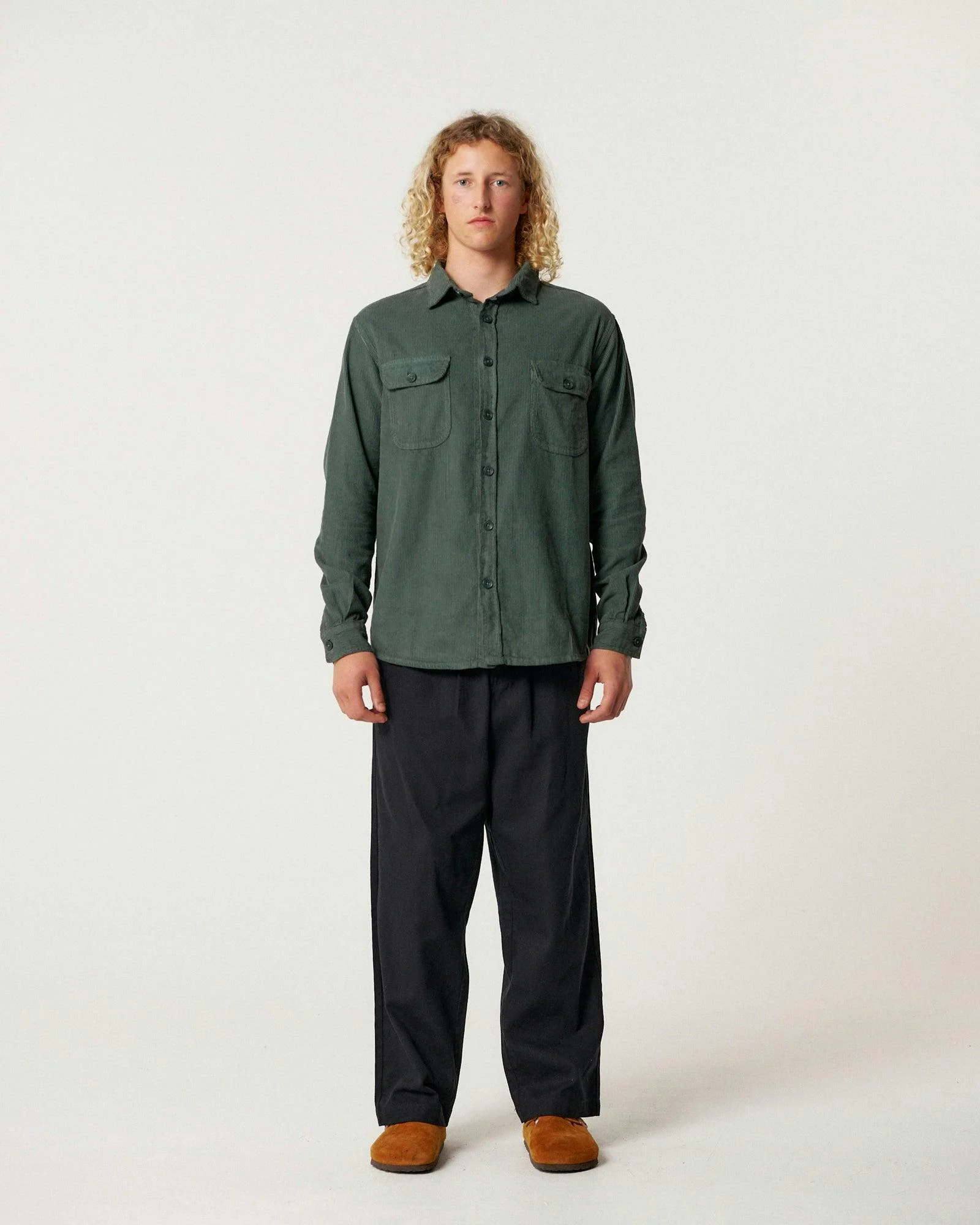 Lazy Boy Cord Shirt - Dusty Green - Image 3