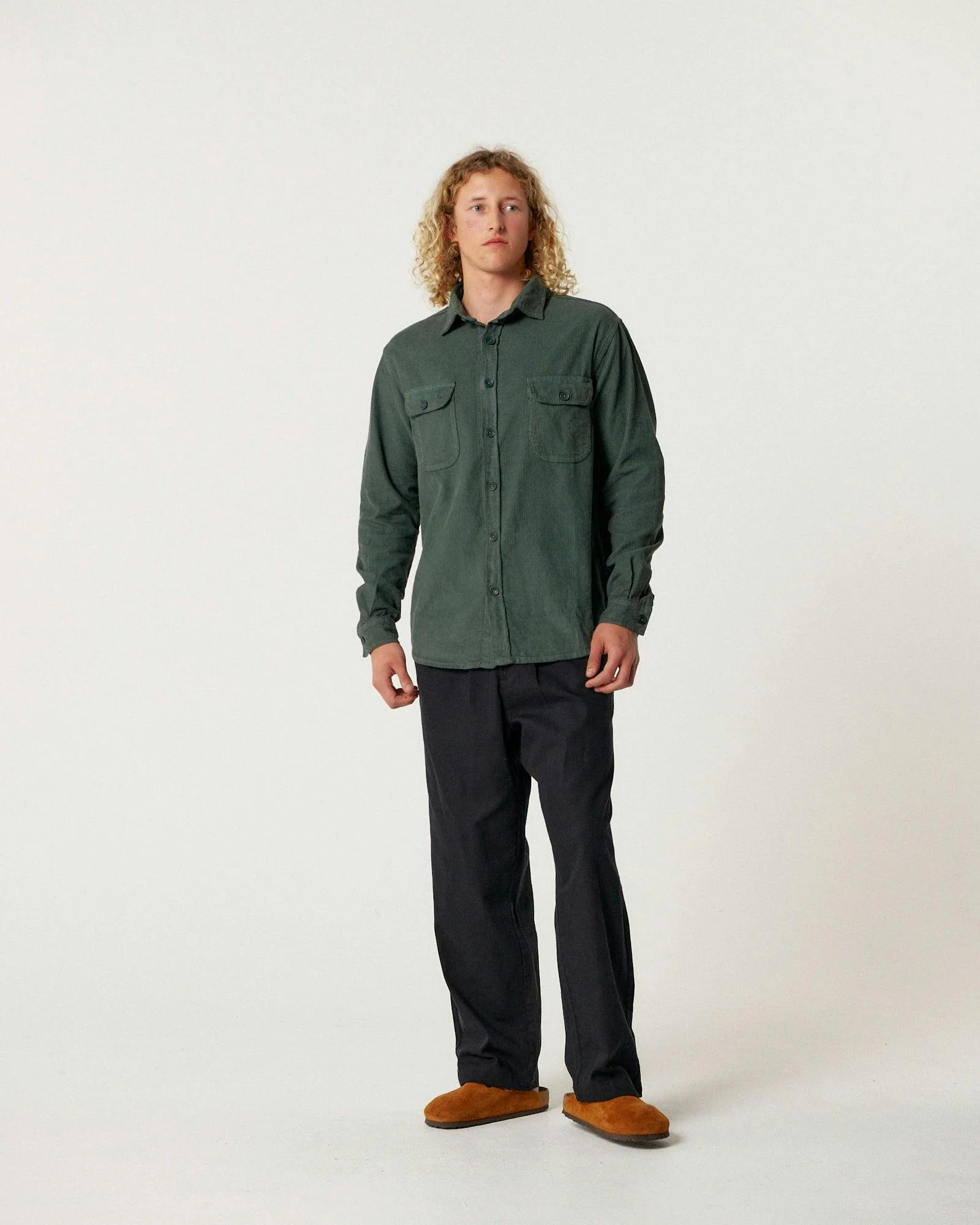 Lazy Boy Cord Shirt - Dusty Green - Image 5