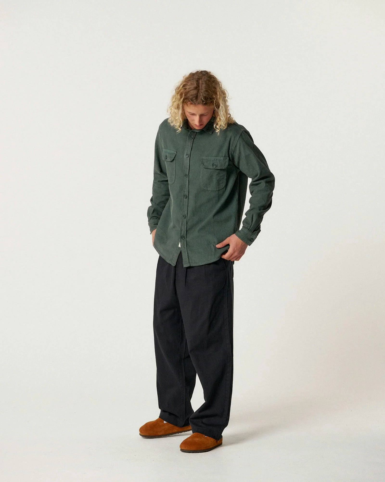 Lazy Boy Cord Shirt - Dusty Green - Image 6