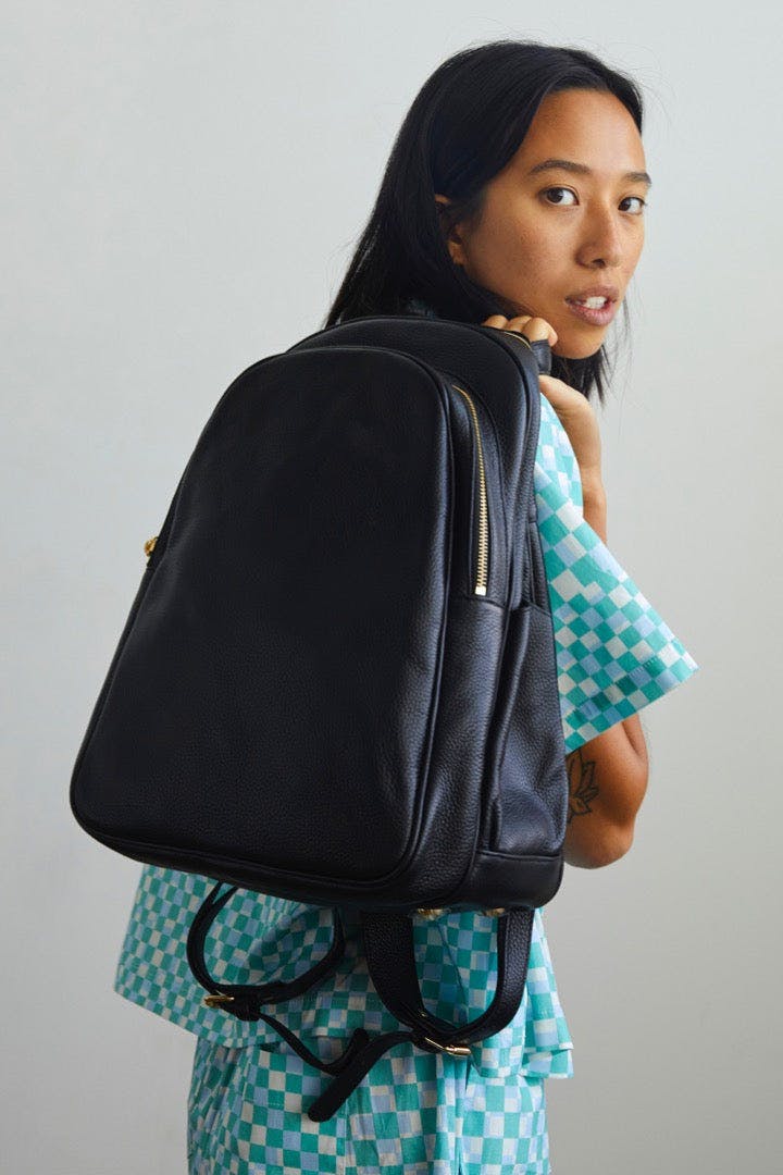 Leather Backpack | Black Gold - Image 2