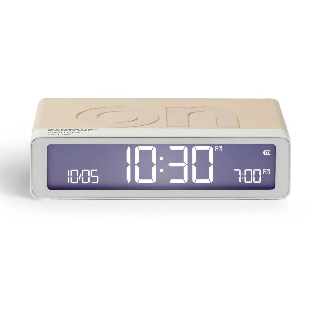 Lexon Flip Classic Reversible Alarm Clock PANTONE - Sand - Image 3