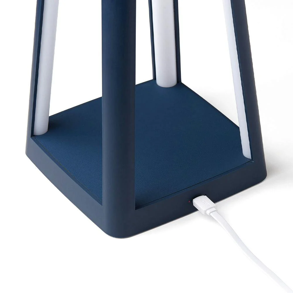 Lexon Lantern Portable Lamp With Built-In Wireless Charger - Blue - Image 3