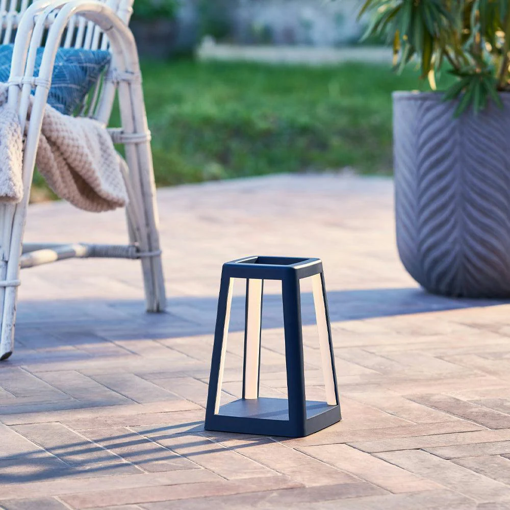 Lexon Lantern Portable Lamp With Built-In Wireless Charger - Blue - Image 5