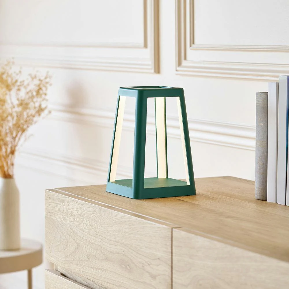 Lexon Lantern Portable Lamp With Built-In Wireless Charger - Green - Image 5
