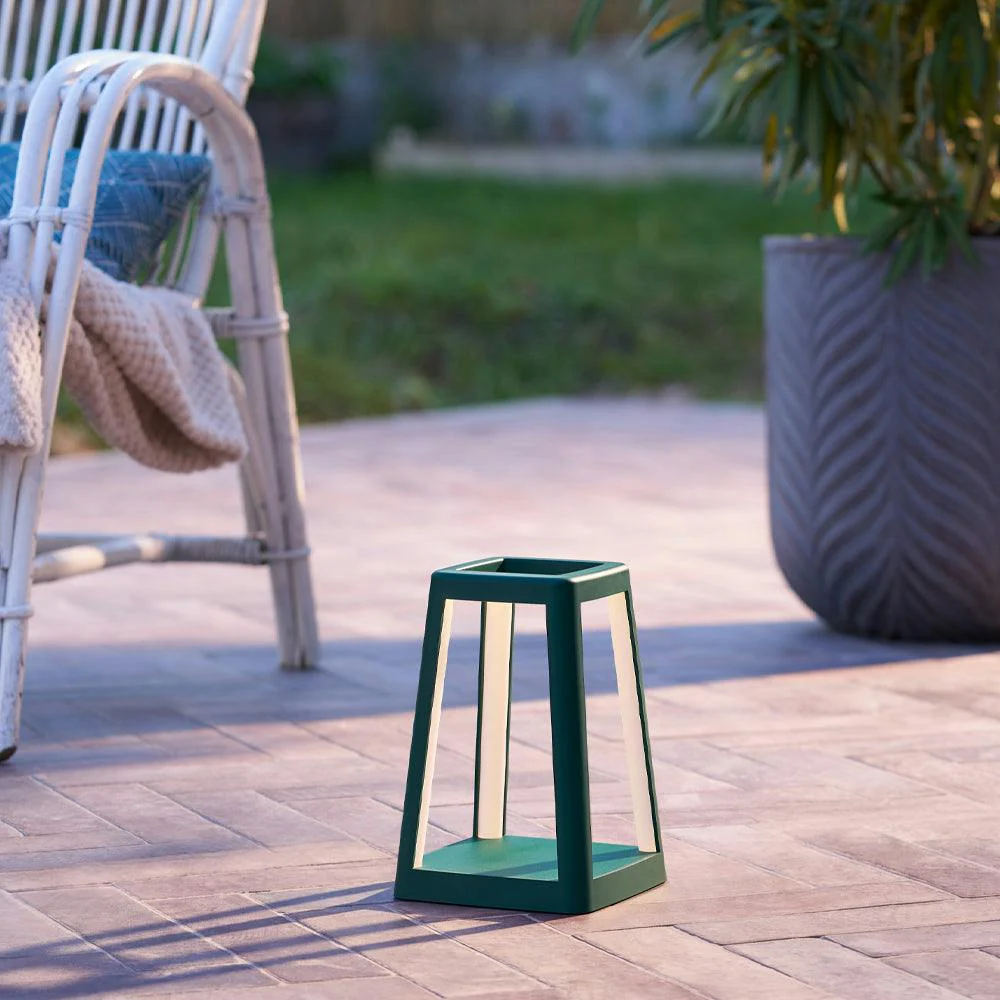 Lexon Lantern Portable Lamp With Built-In Wireless Charger - Green - Image 6