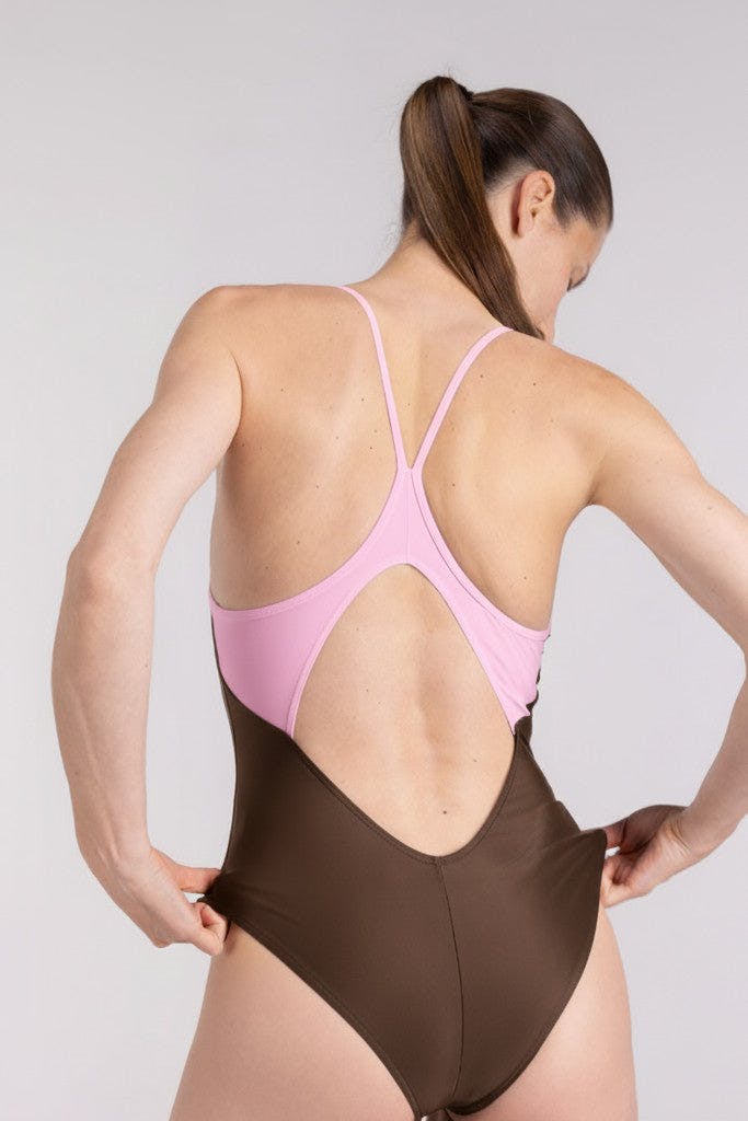 Liberty Racerback Swimsuit ― Coffee / Lilac - Image 3