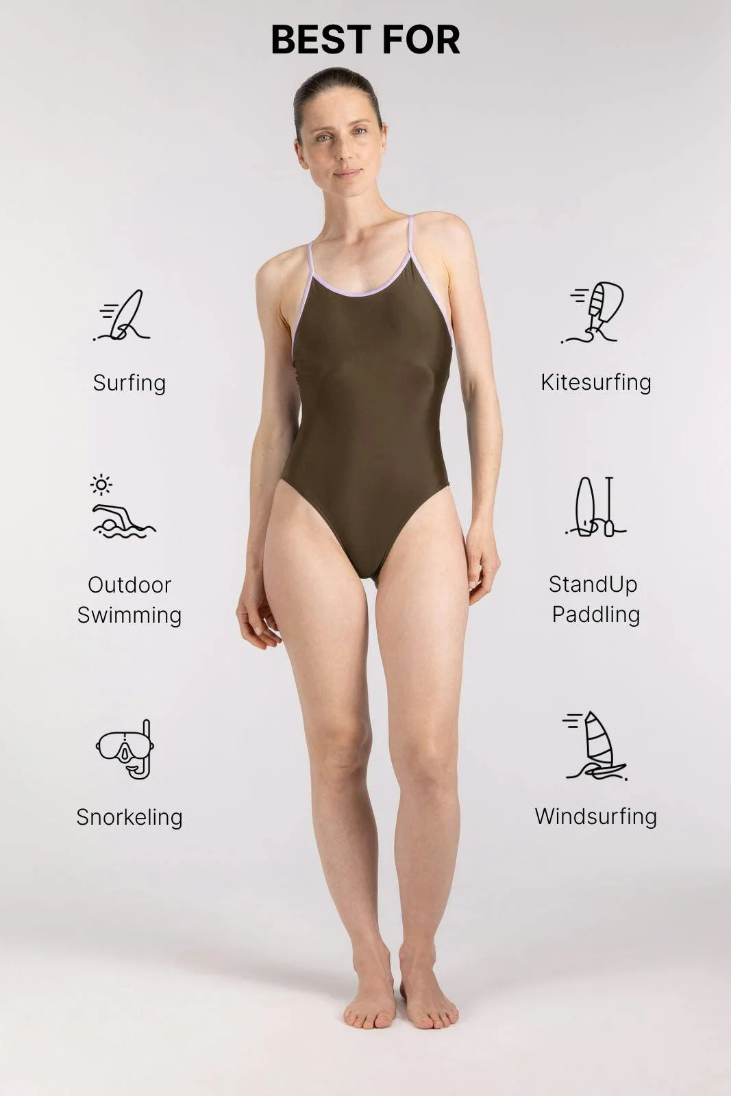 Liberty Racerback Swimsuit ― Coffee / Lilac - Image 5