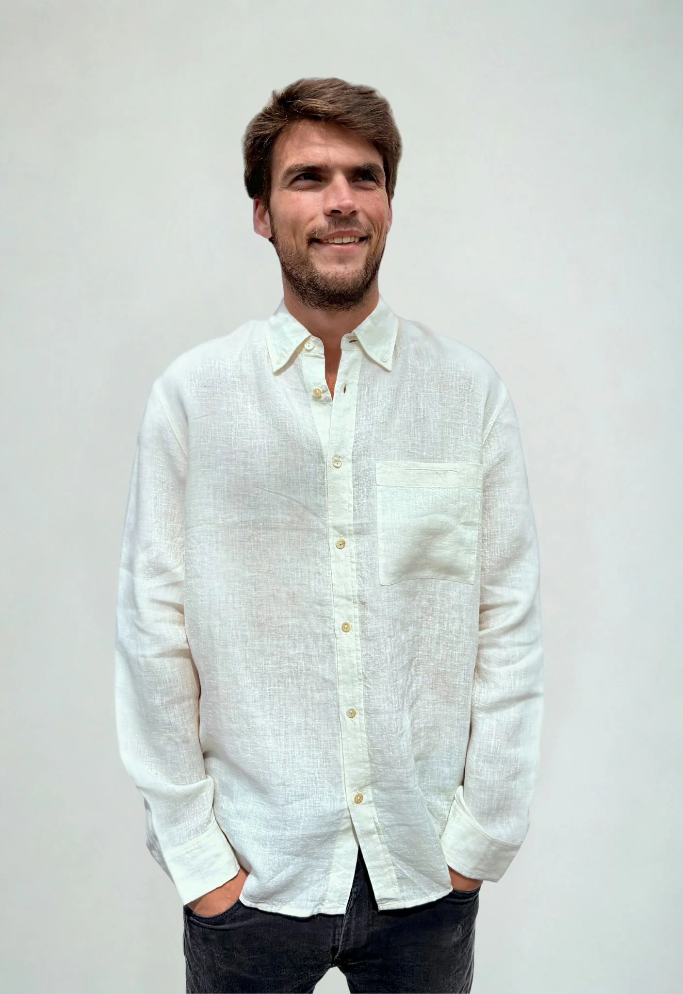 Linen Shirt Cannoli Cream - Image 3