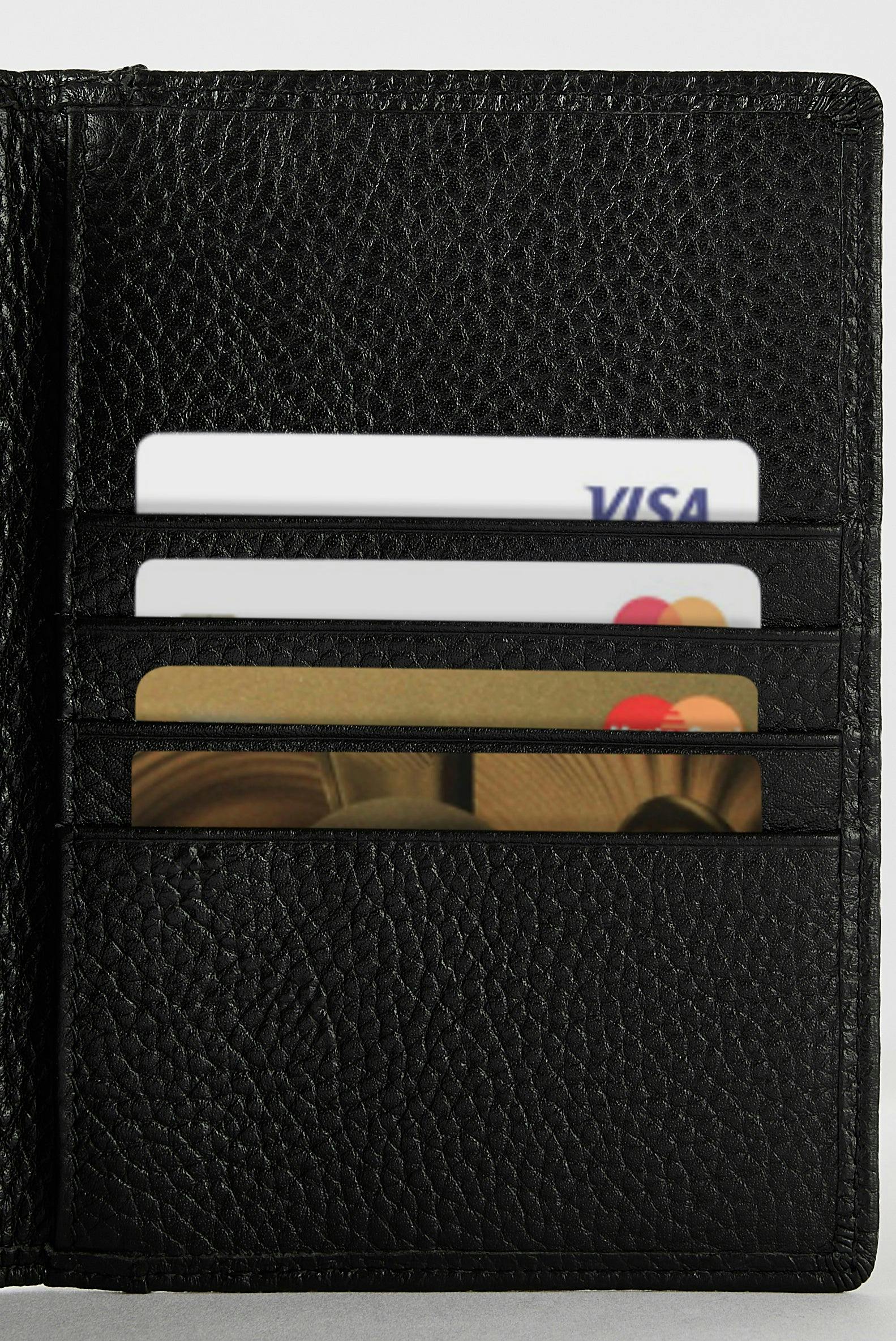 Luxury Leather Passport Wallet | Black - Image 4