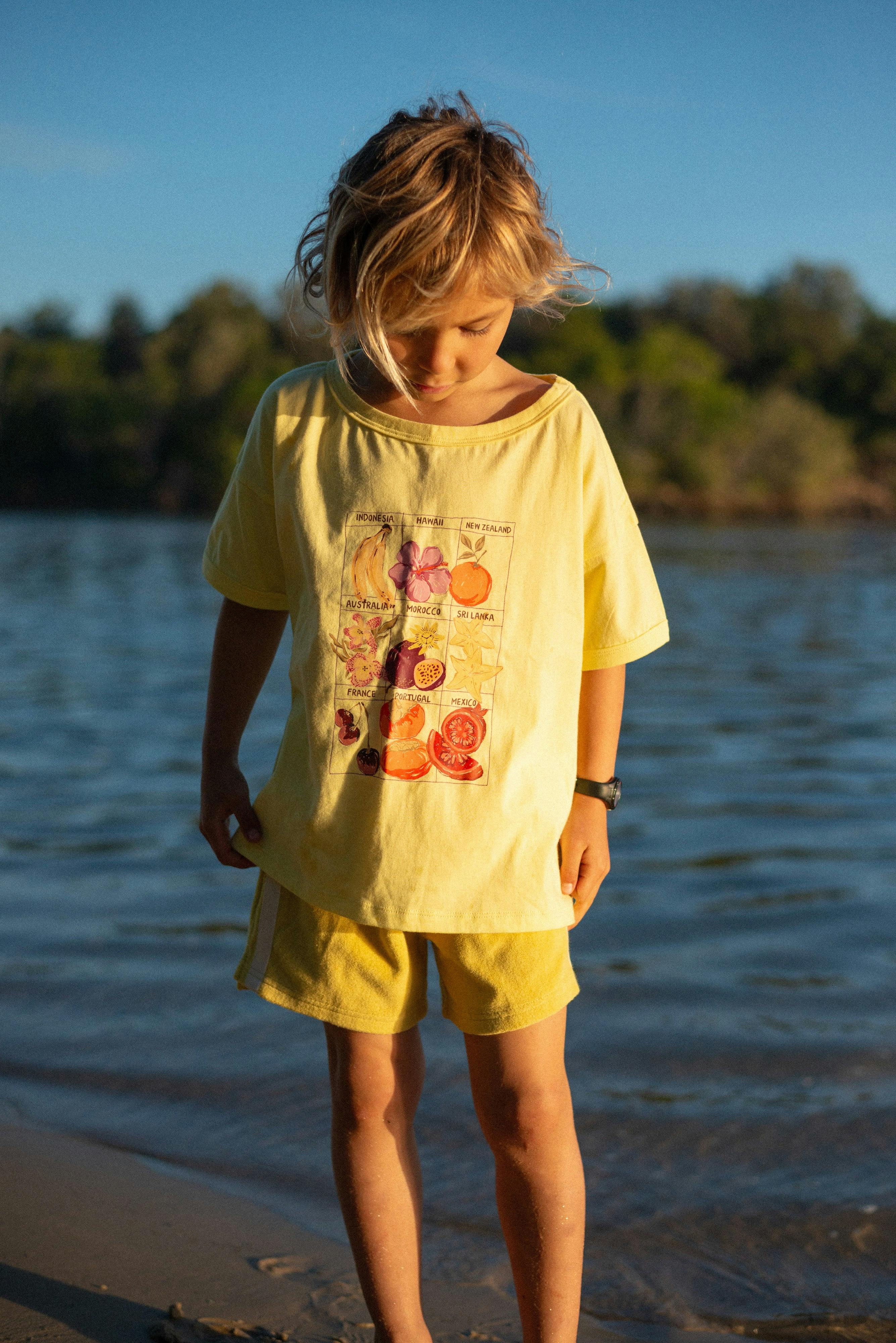 Mini Terry Towelling Shorts in Butter Yellow - Image 10