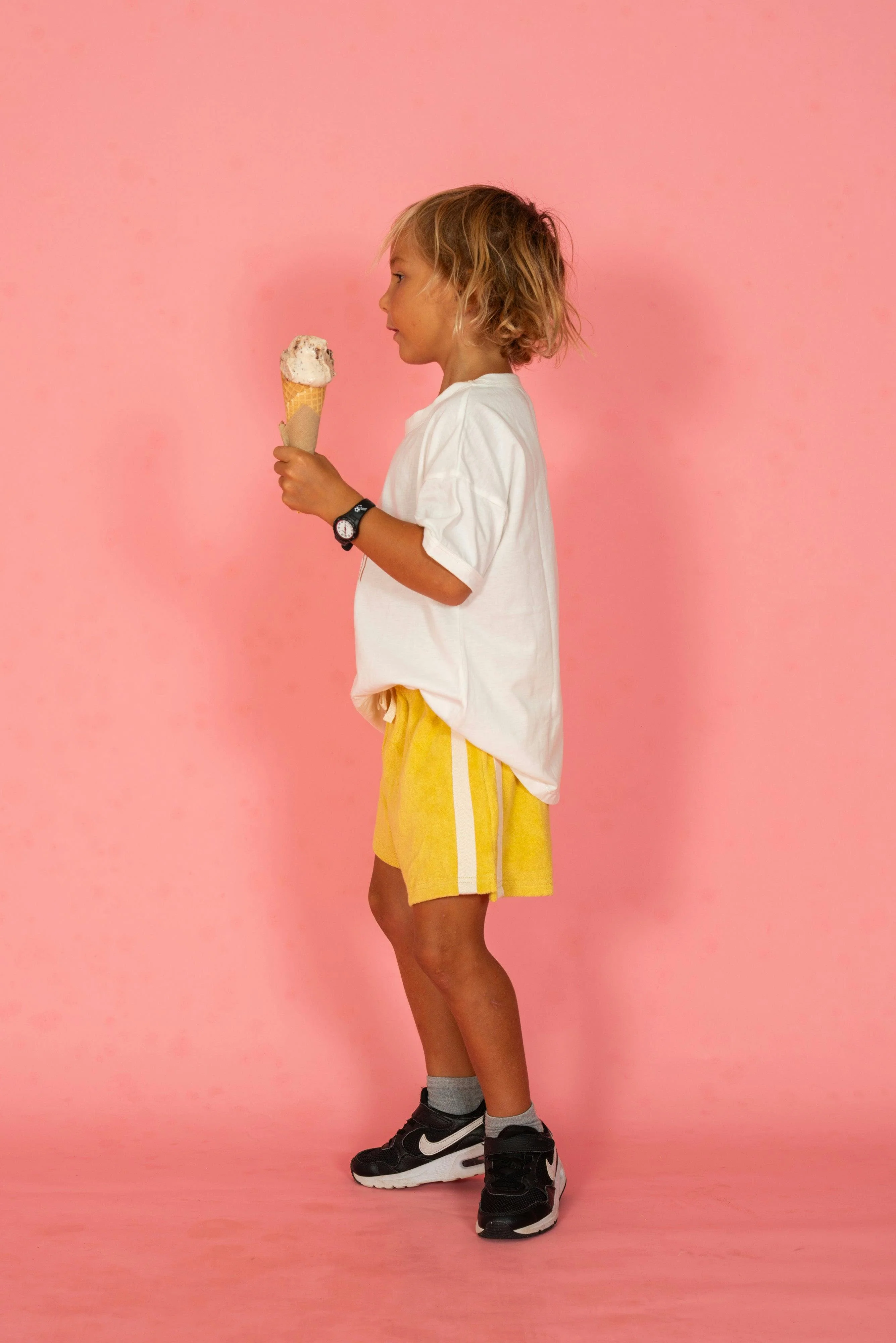 Mini Terry Towelling Shorts in Butter Yellow - Image 6