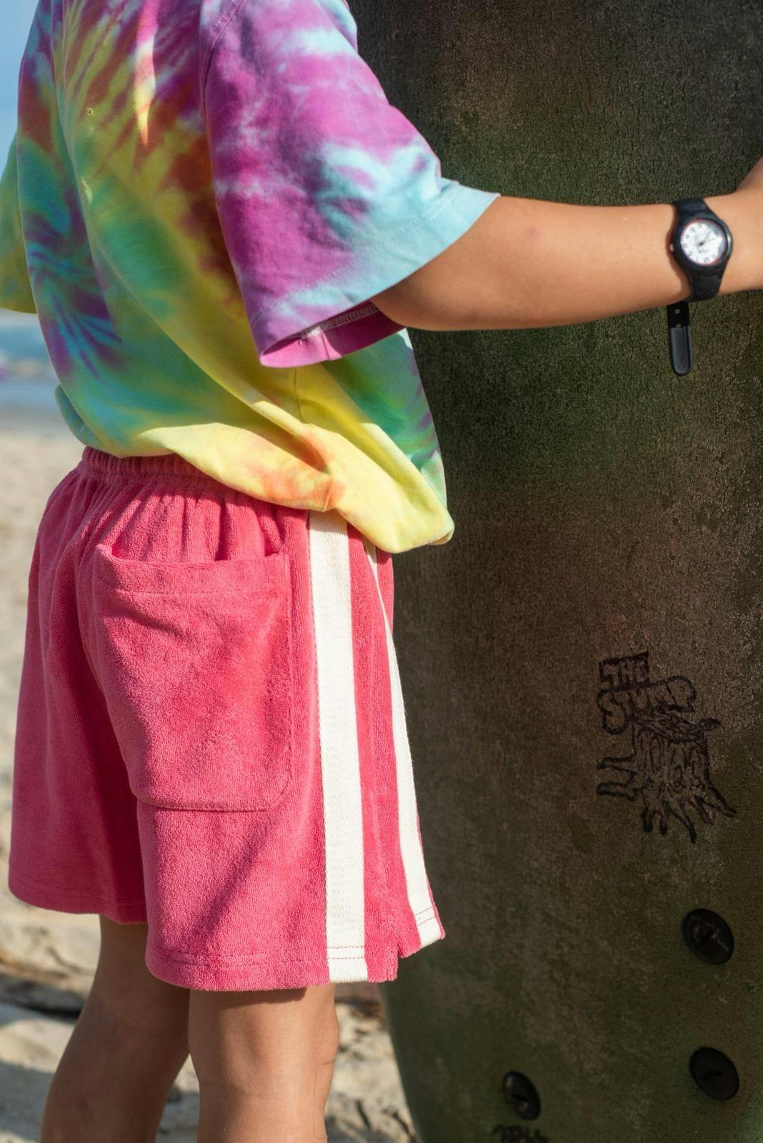 Mini Terry Towelling Shorts Strawberry - Image 4