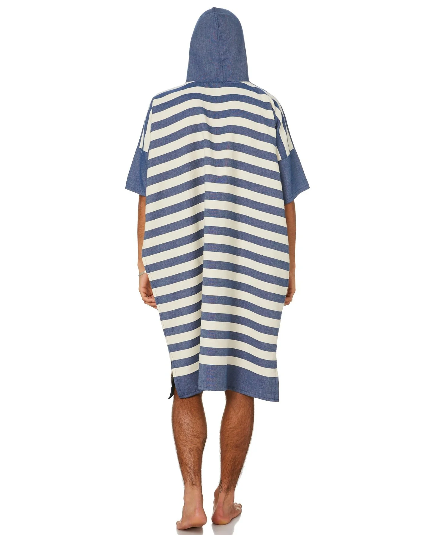 Ocean Blue Stripe Large Poncho - Image 5