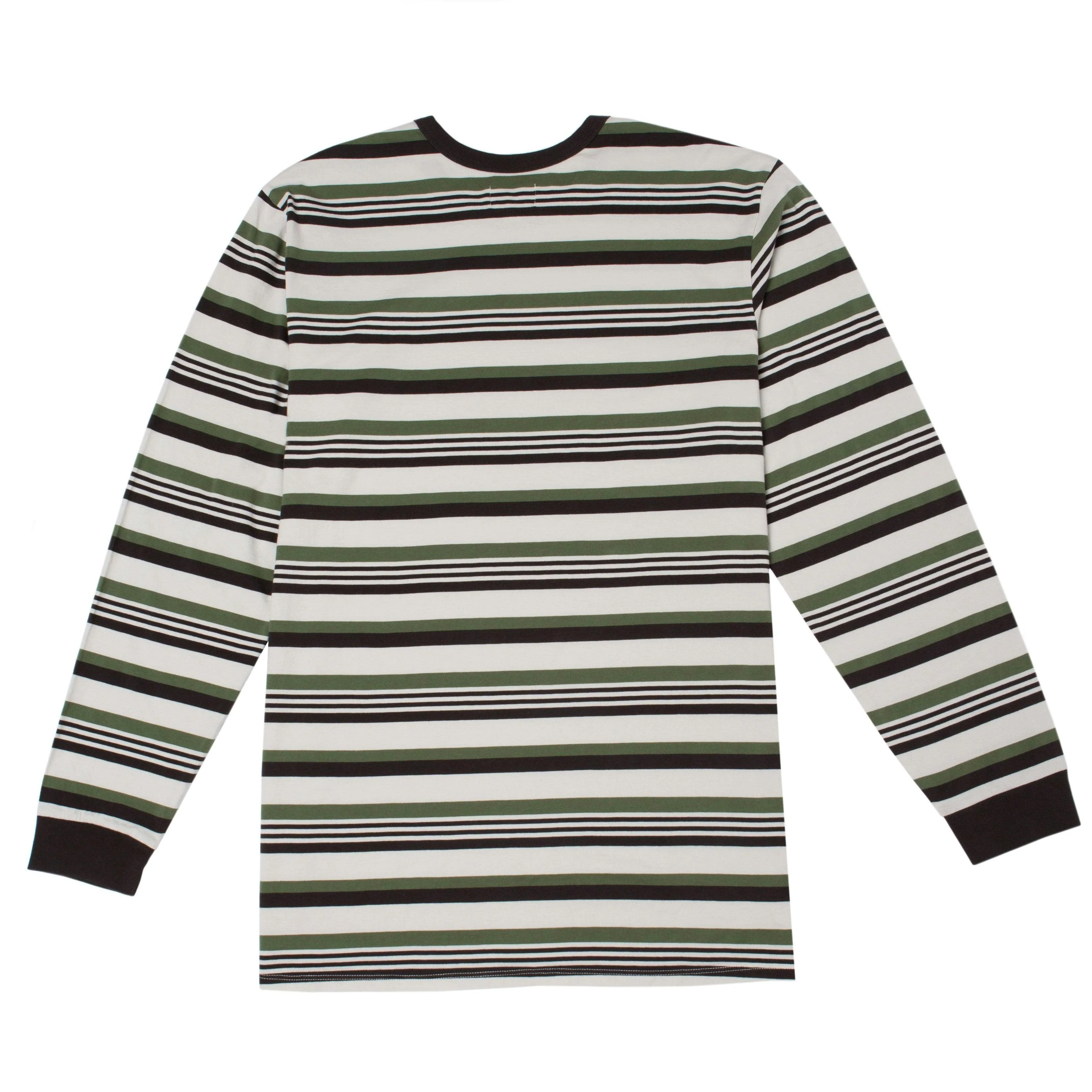 OLD SCHOOL VINTAGE STRIPED L/S TEE - NATURAL / VINTAGE BLACK / ARMY - Image 3