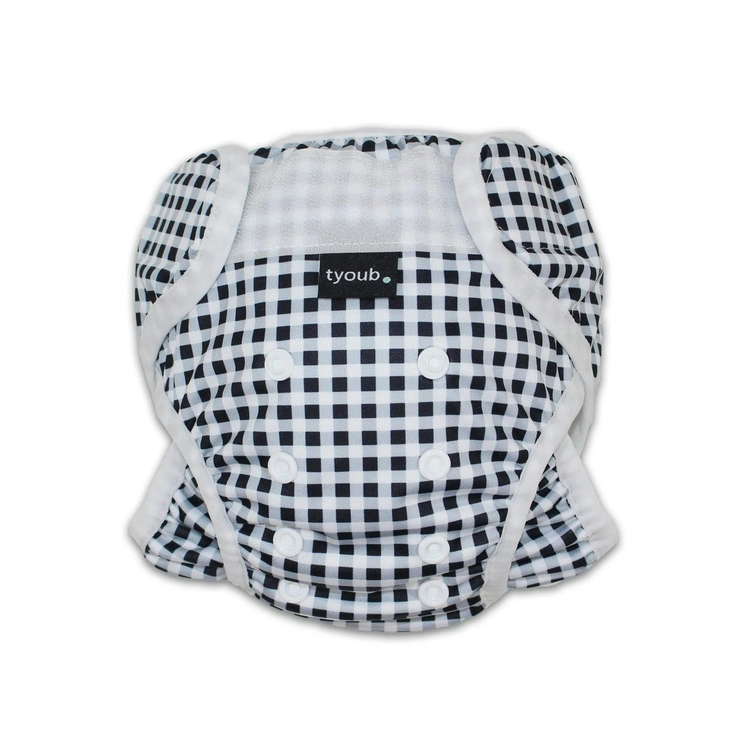 On The Go - Gift Set, Reusable Swim Nappy, Wet Bag and Baby Bib - Black Check - Image 6