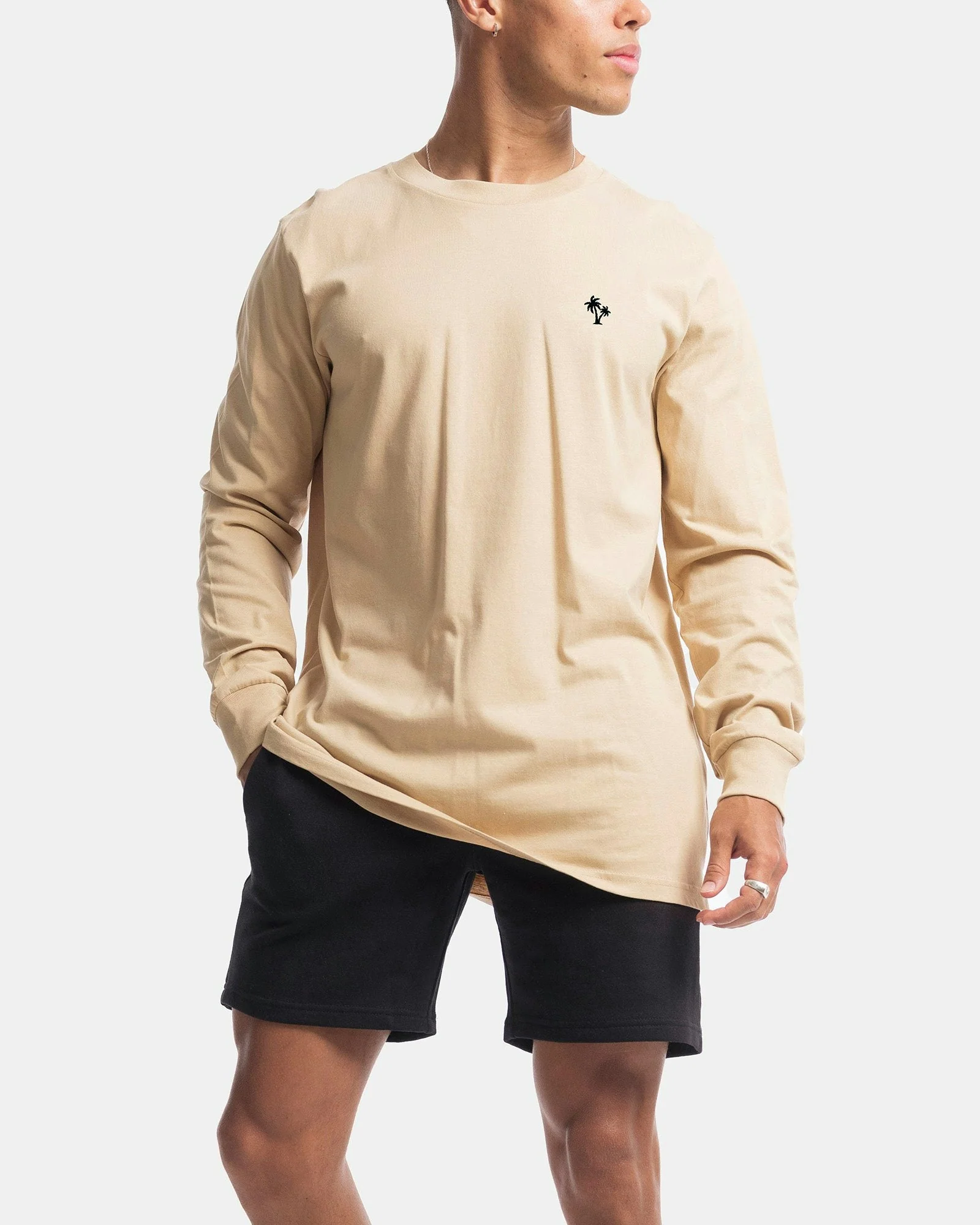 Palm Embroidery Long Sleeve Tee - Image 5
