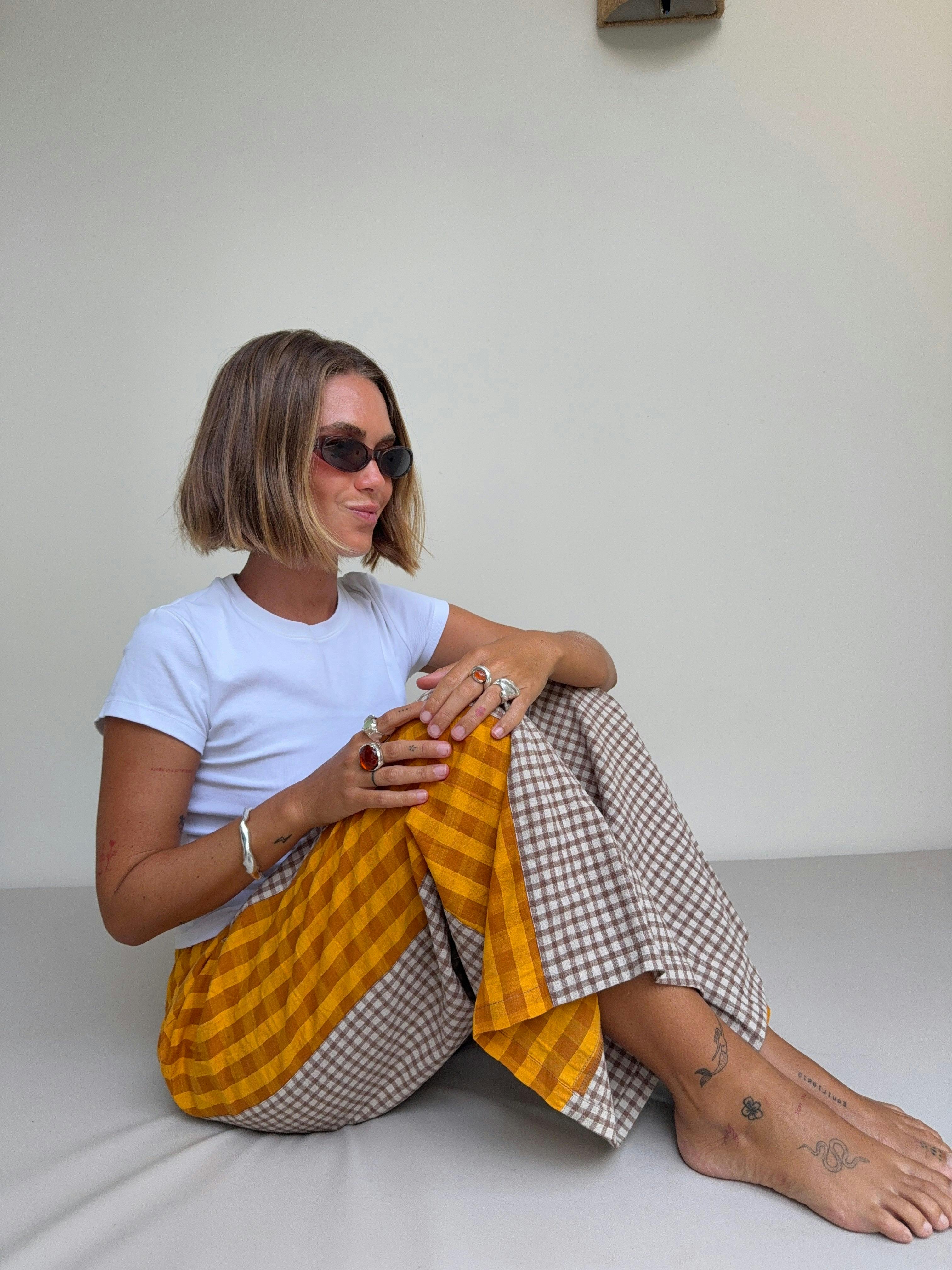 Patchwork Pant in Ginger Gingham - Image 2