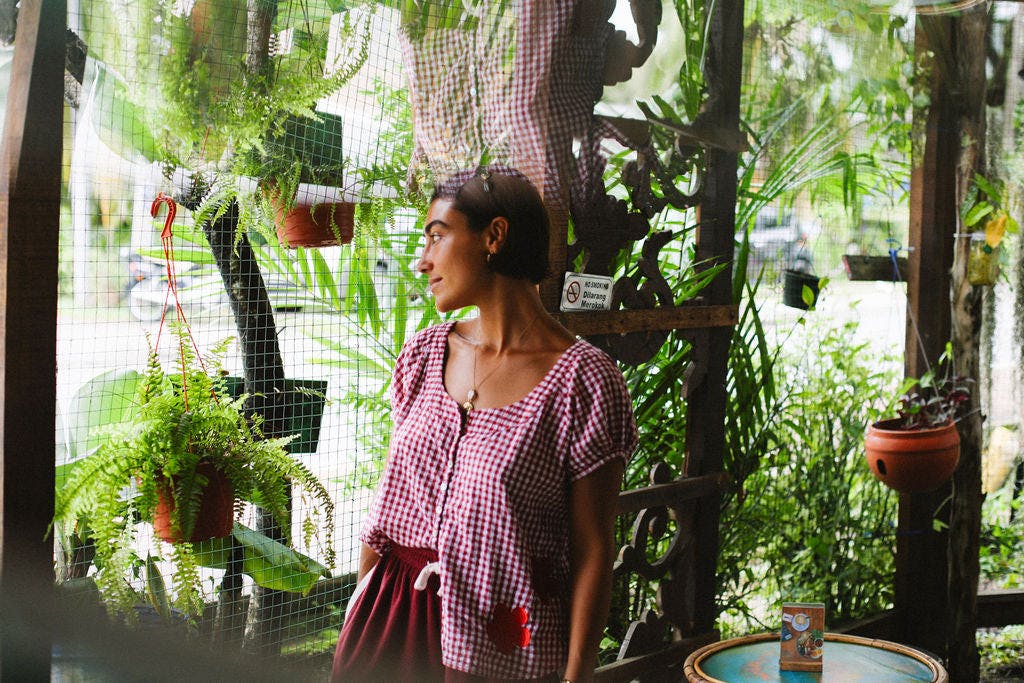 Posy Blouse Red Gingham - Image 12