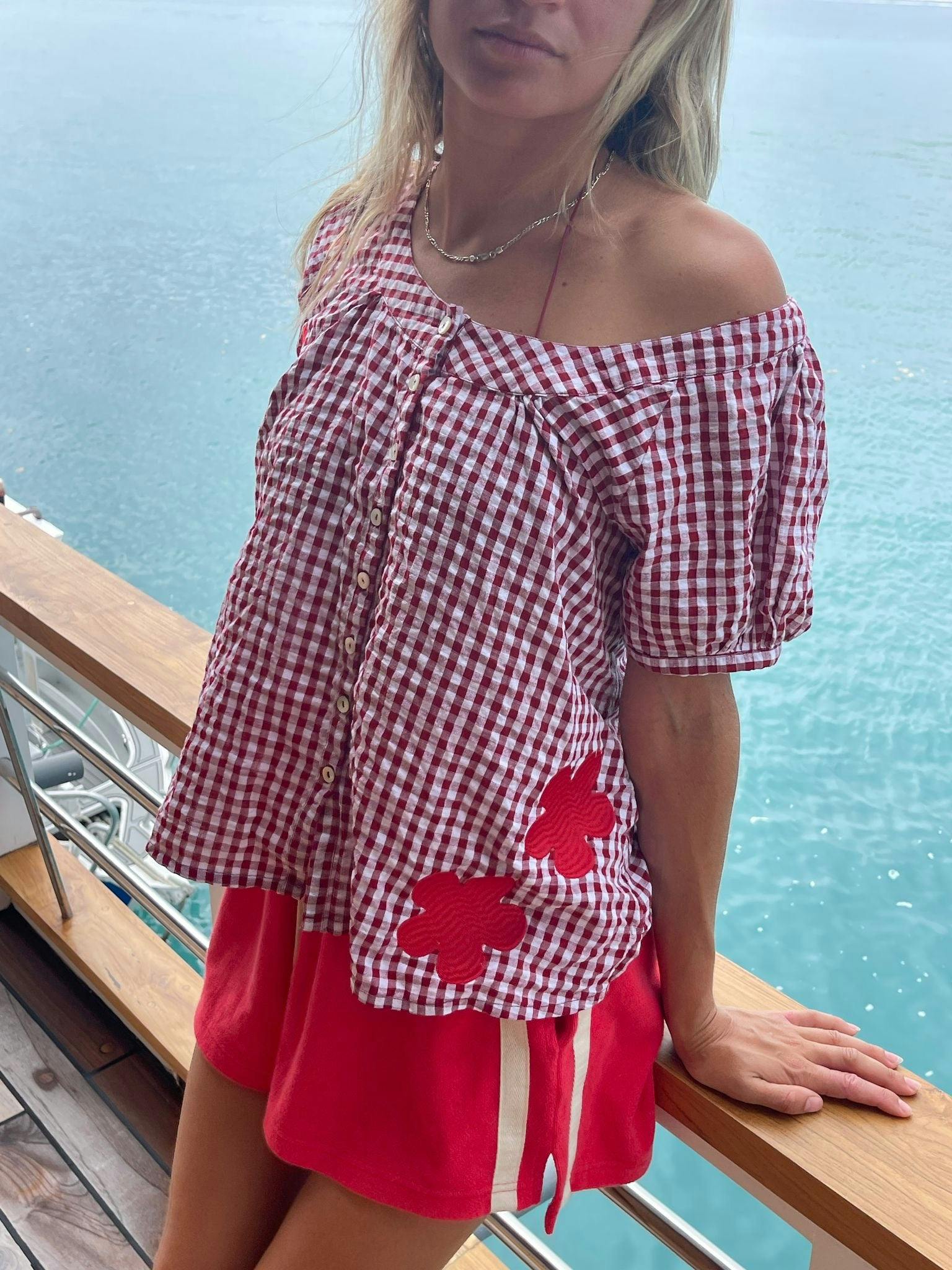 Posy Blouse Red Gingham - Image 3