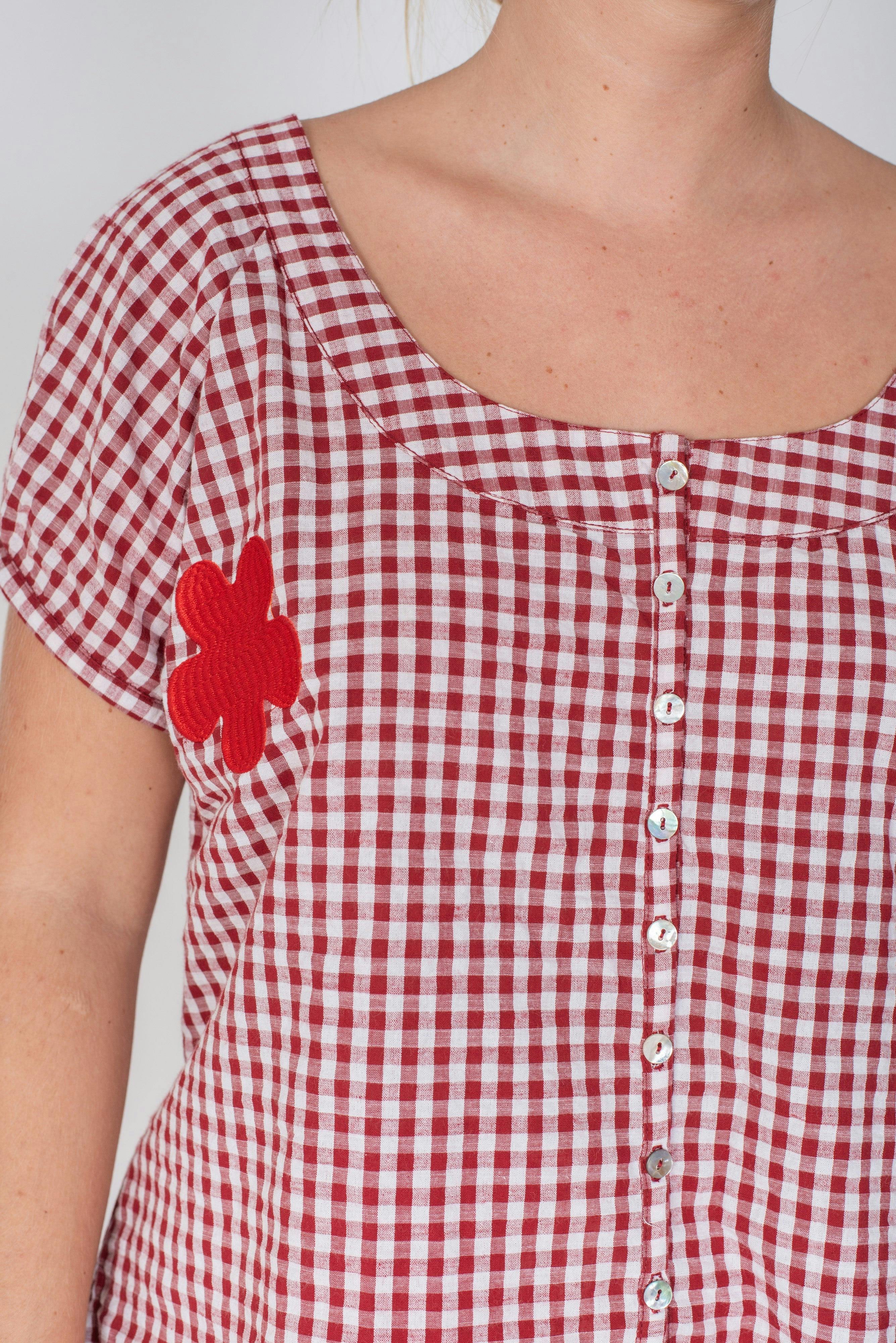 Posy Blouse Red Gingham - Image 4