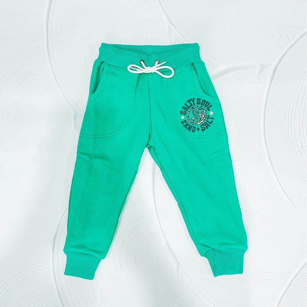 Salty Soul Green Envy Track Pants - Kids