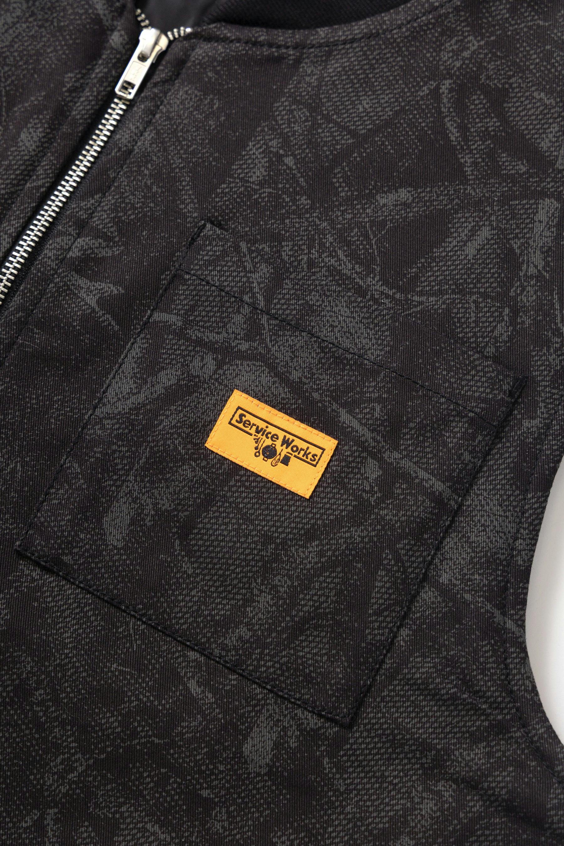Service Works Camo Padded Work Vest in Mono - Image 3