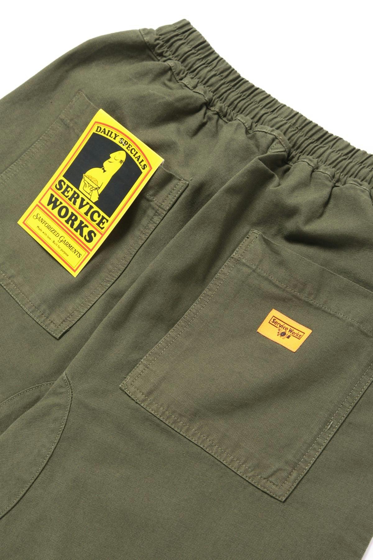 Service Works Classic Chef Shorts Olive - Image 3