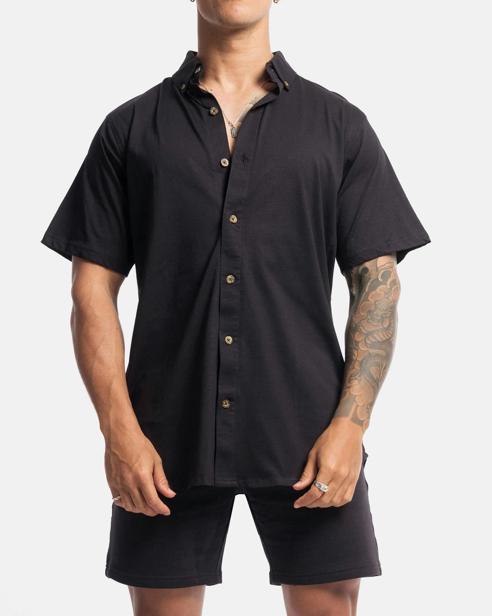Short Sleeve Jersey Dress Shirt - Image 4