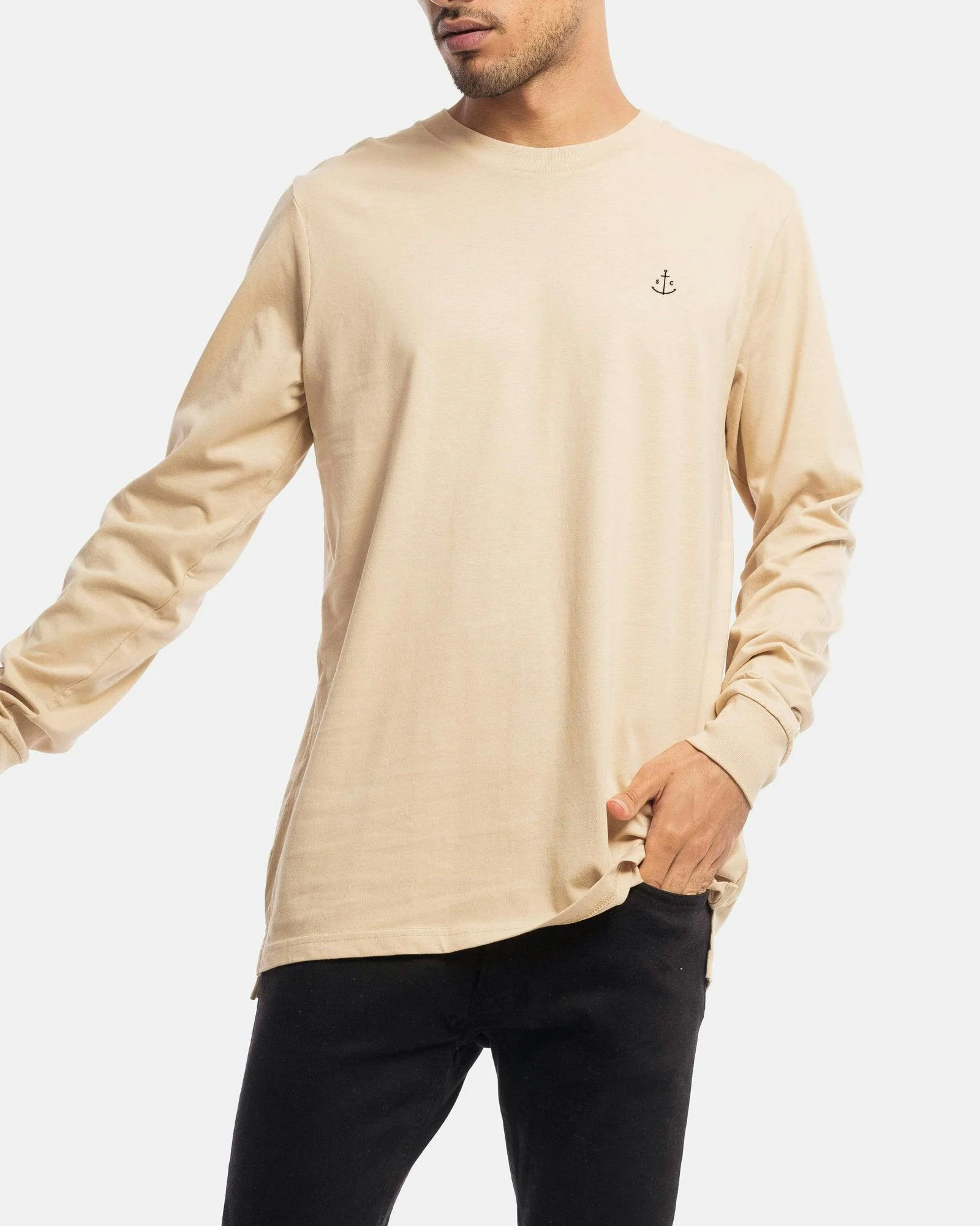 Stock & Co Anchor Embroidery Long Sleeve Tee